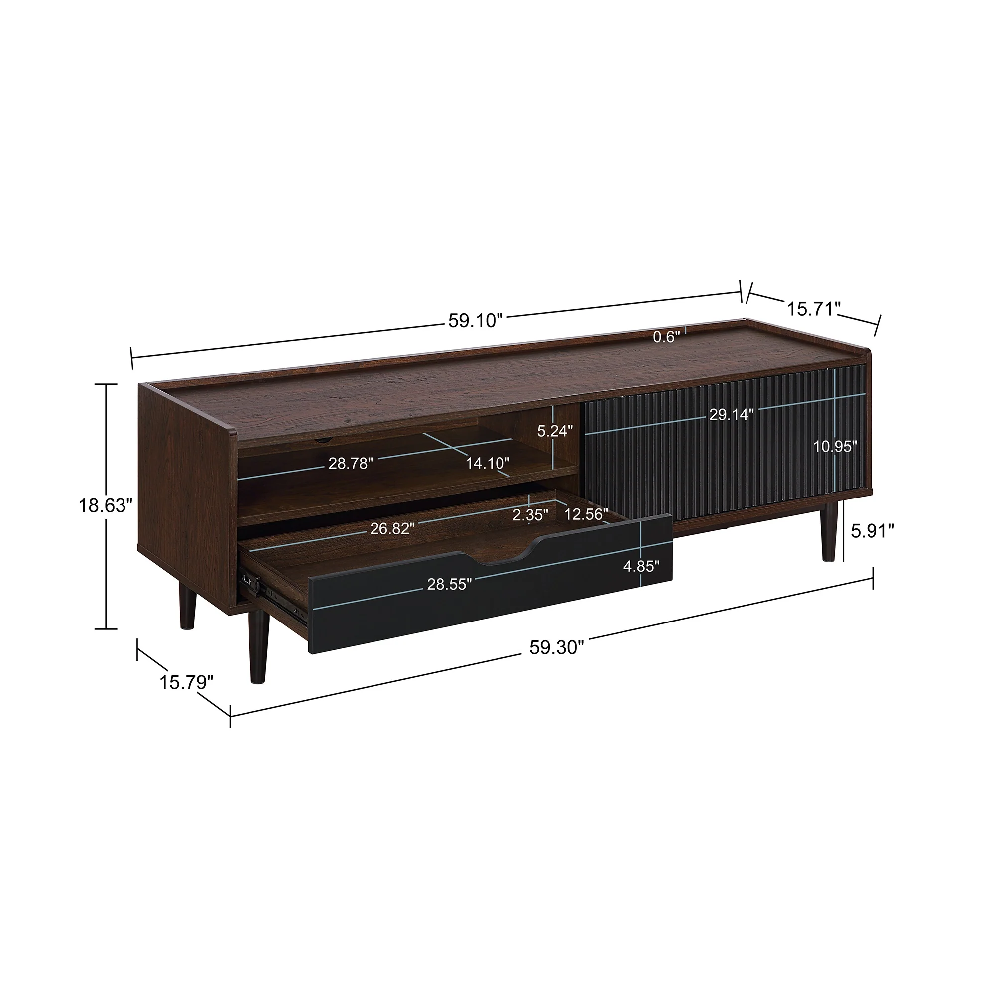 Duane 4 Piece Living Room Set in Dark Brown and Black - Image 14