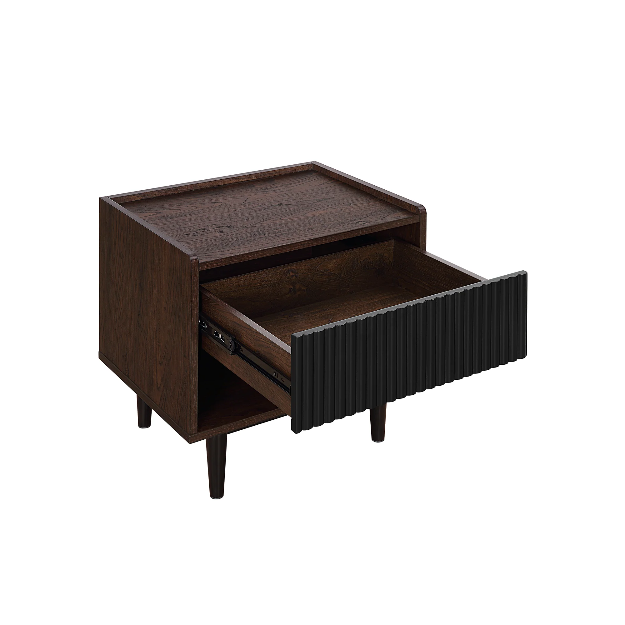 Duane End Table and Coffee Table in Dark Brown and Black - Image 9