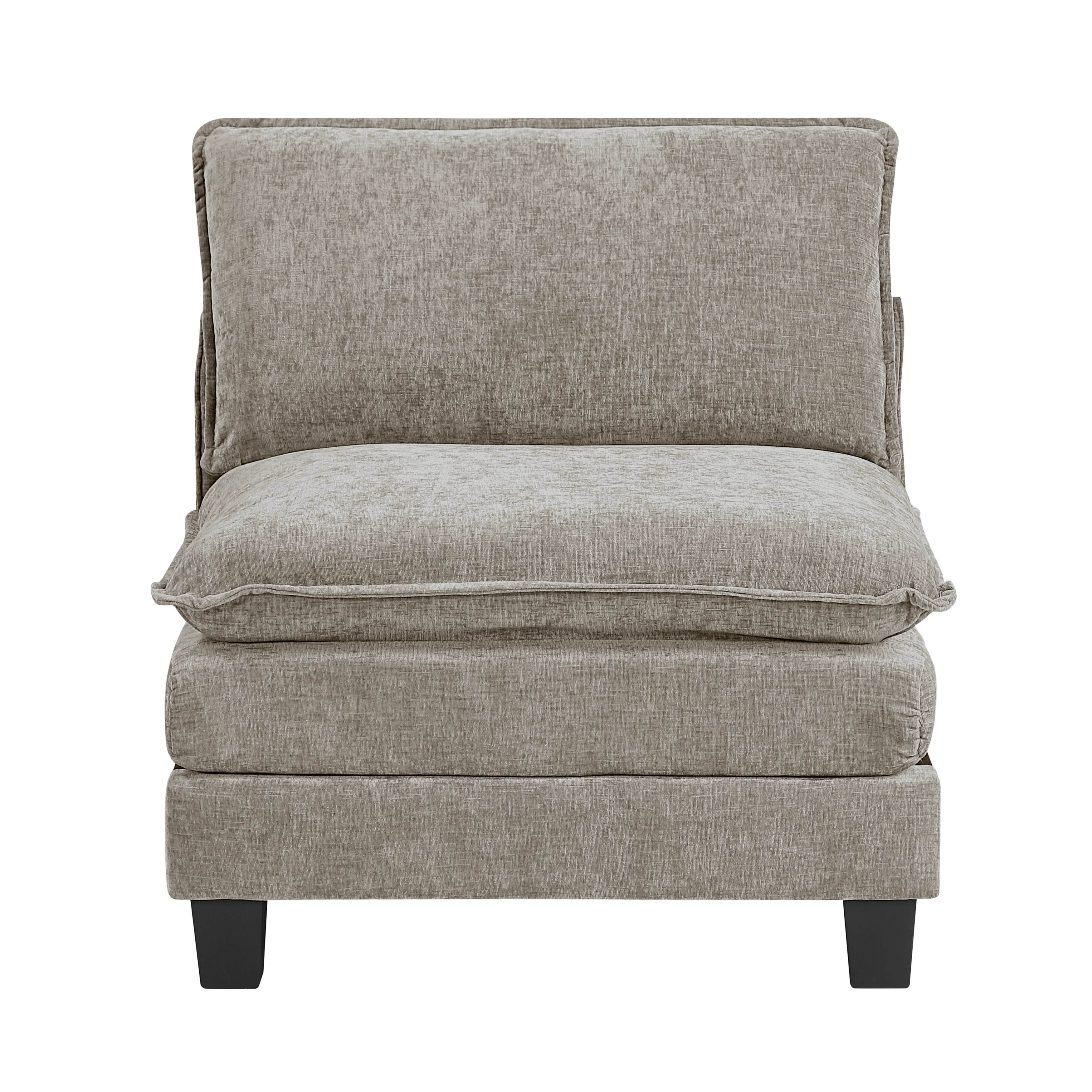 Dublin Dark Pewter 5-Piece Modular Sectional with Ottoman - Image 5