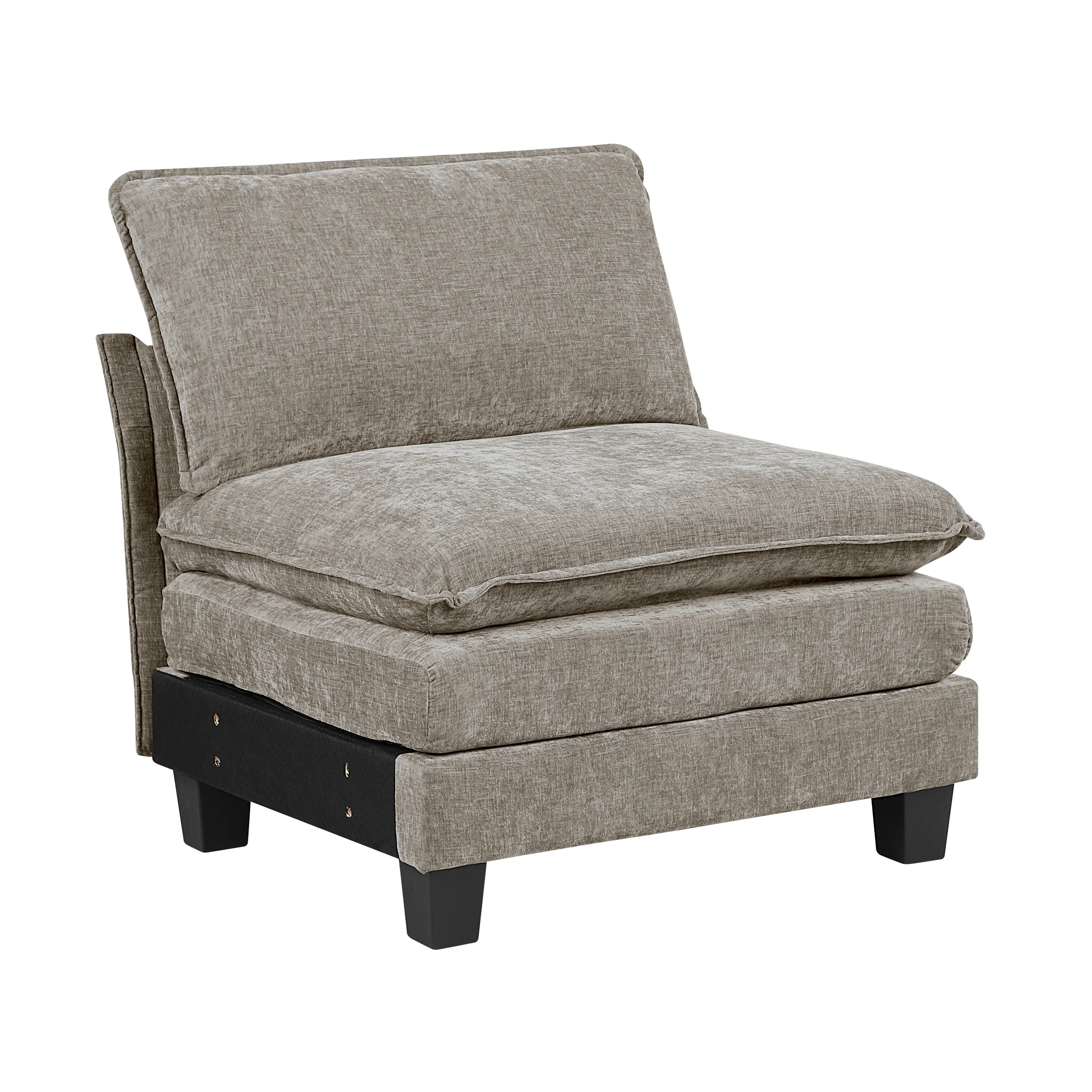 Dublin Dark Pewter 6-Piece Modular Sectional with Ottoman - Image 5