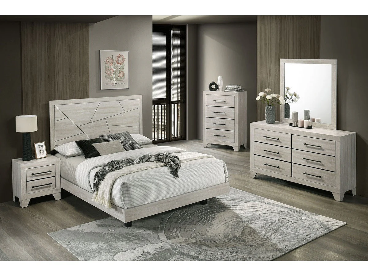 Dubuque Light Gray 5 Pc. Queen Bedroom Set w/ 2NS