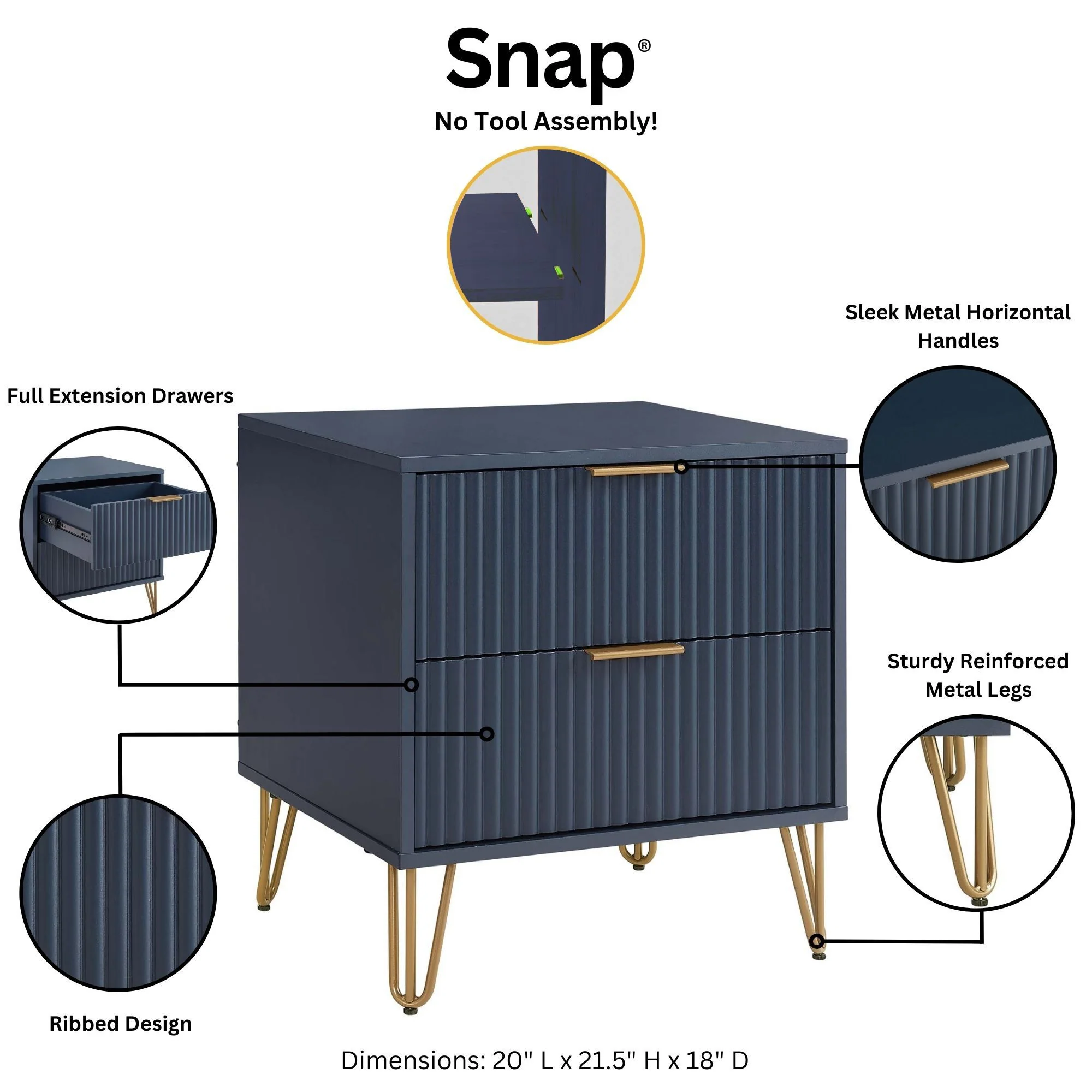 DUMBO 2.0 Nightstand in Midnight Blue (set of 2) - Image 4