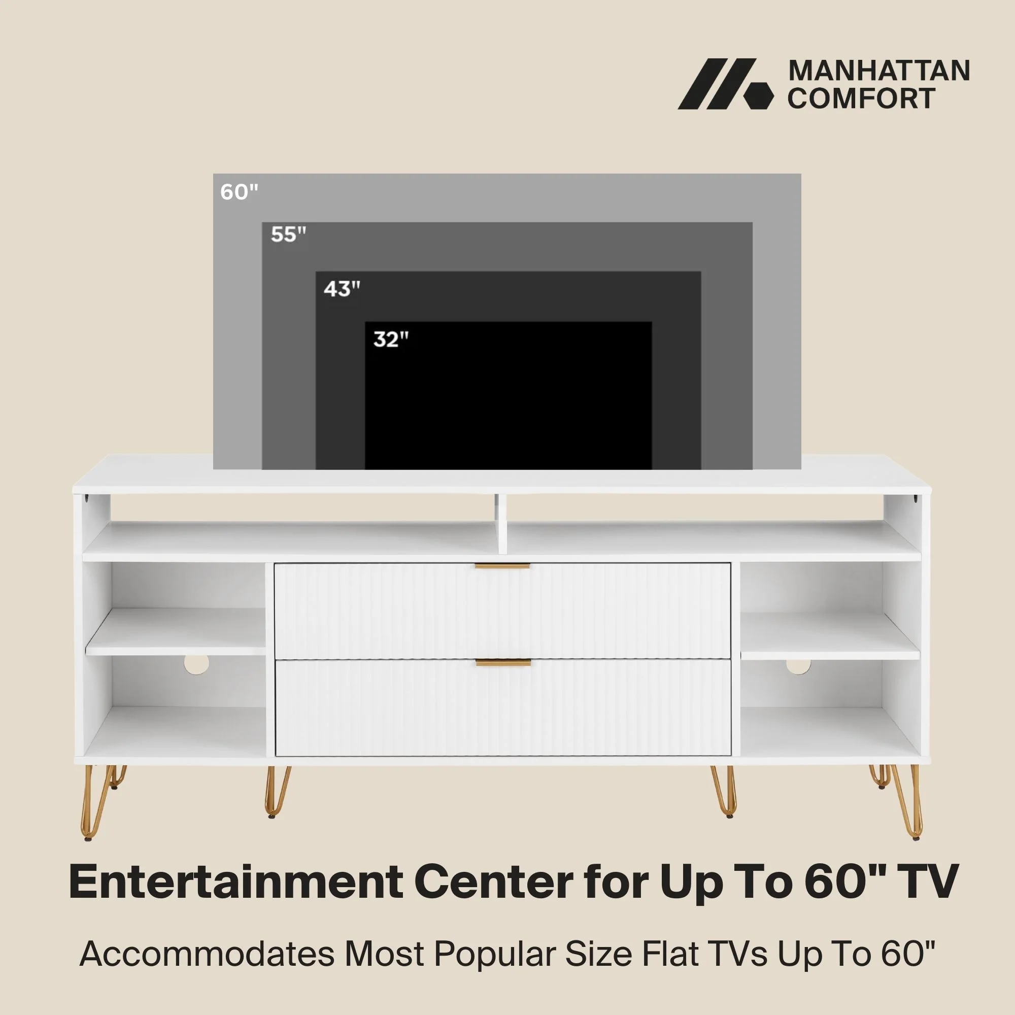 DUMBO 63" TV Stand in White - Image 5