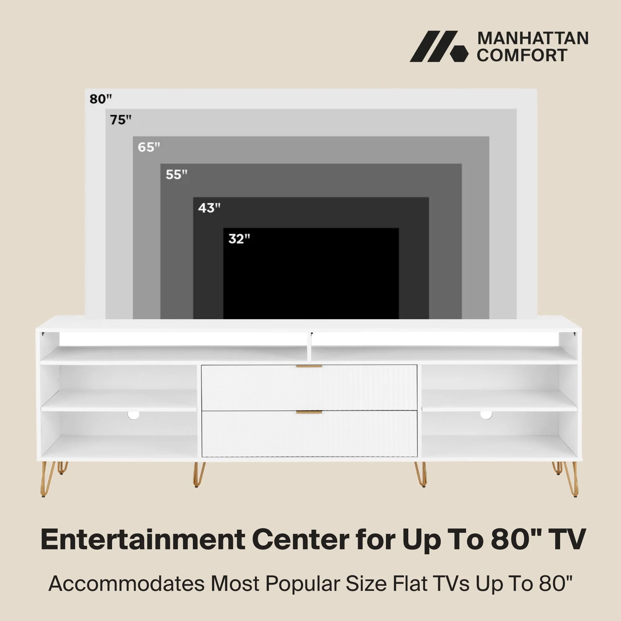 DUMBO 85" TV Stand in White - Image 5