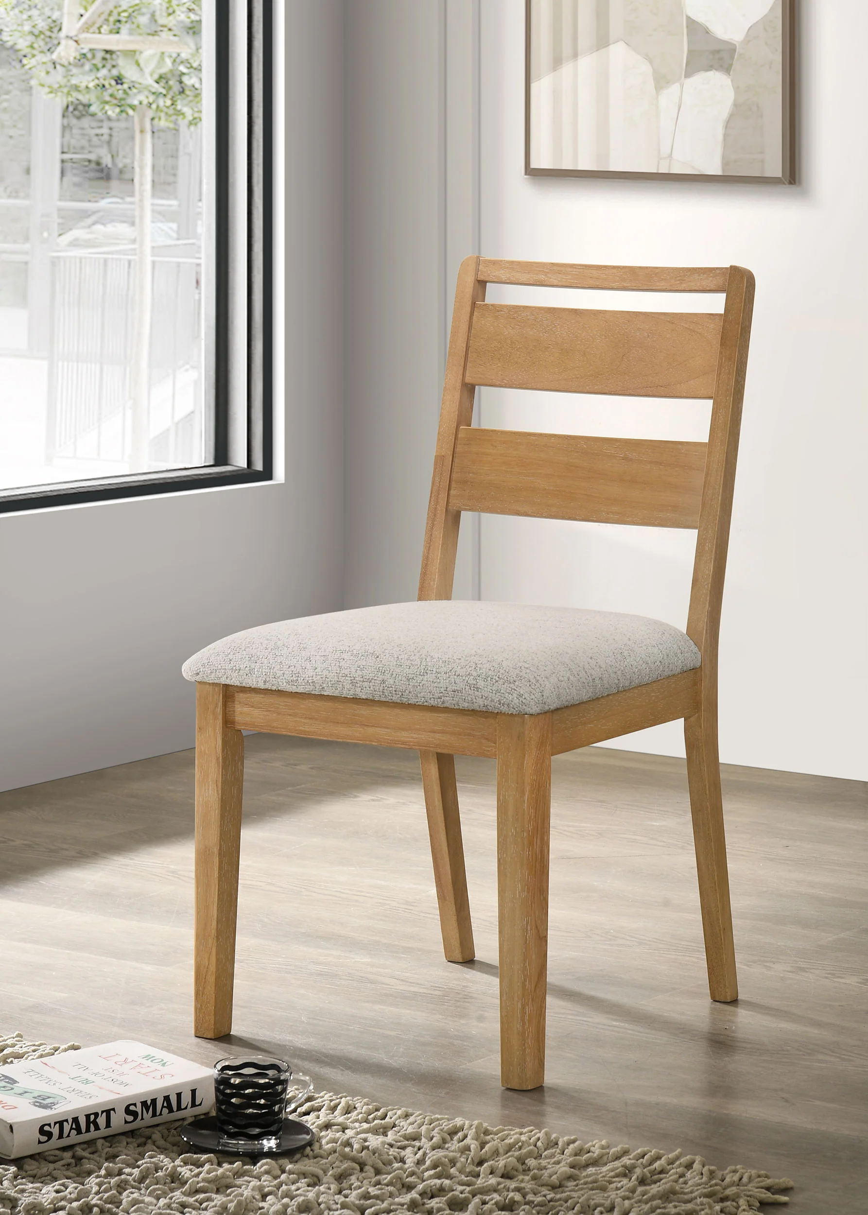 Duncan Washed Oak Ladder Back Dining Side Chair (Set of 2) - Image 2