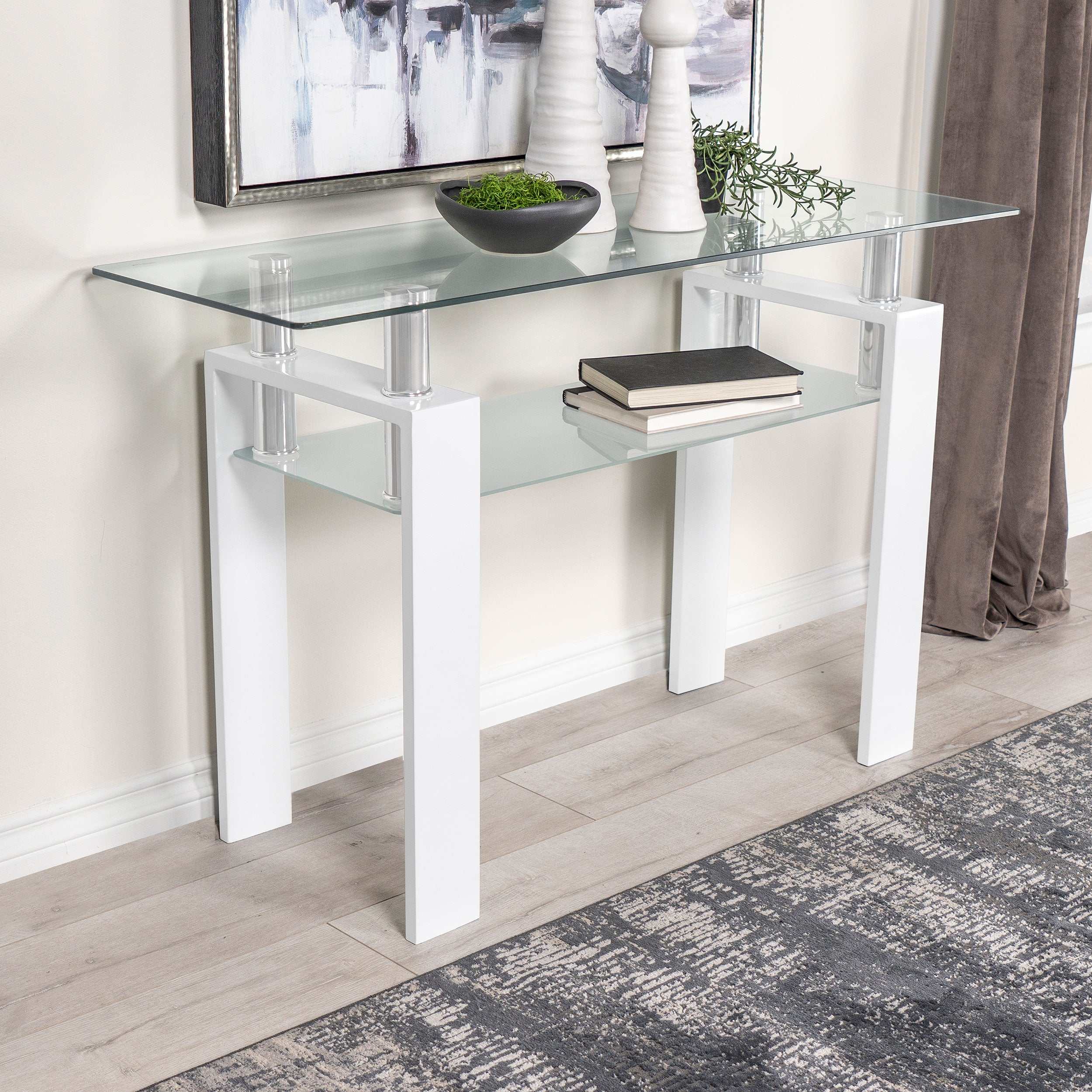Dyer White Sofa Table - Image 2