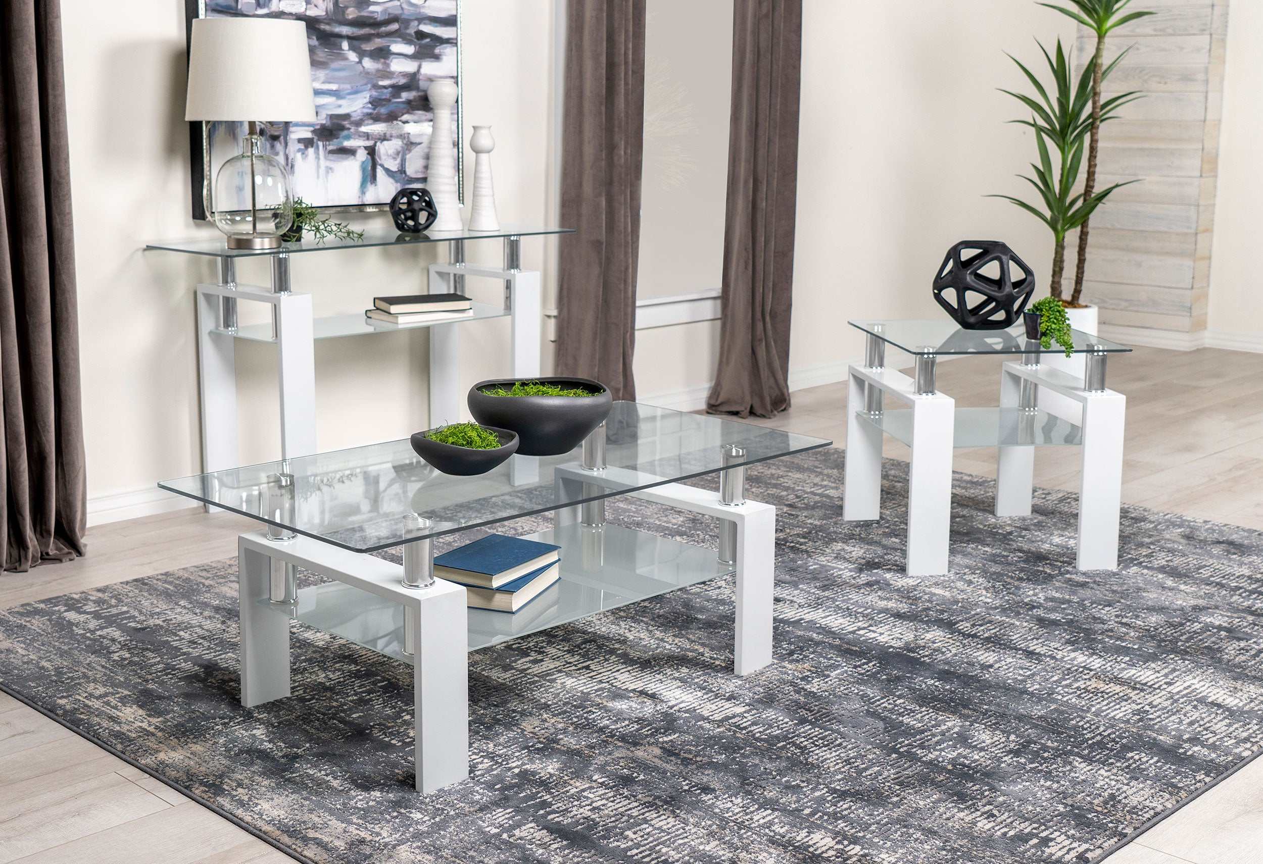 Dyer White Sofa Table - Image 7