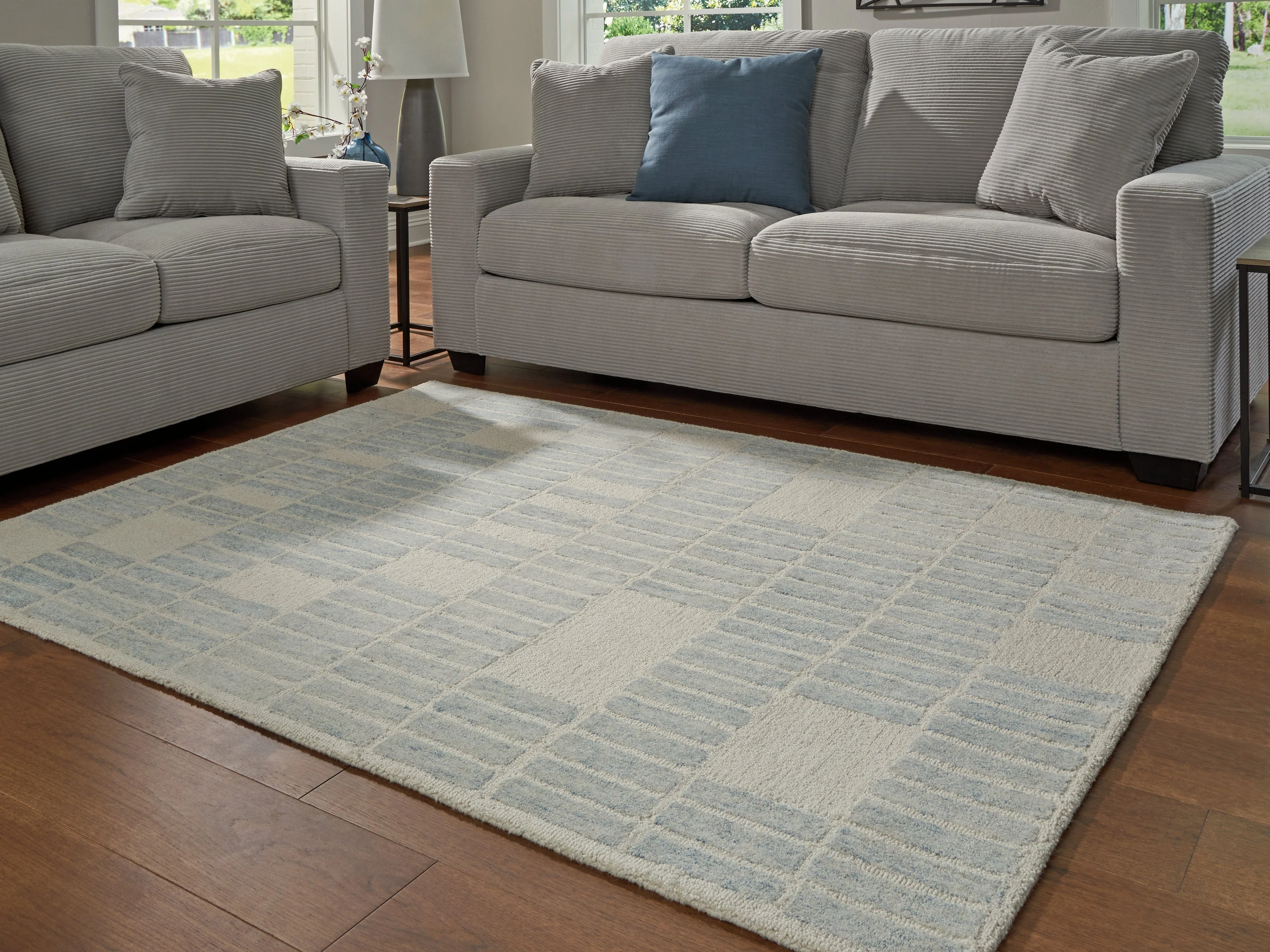 Dylanton Ivory/Blue Medium Rug (Online Special Price) - Image 2
