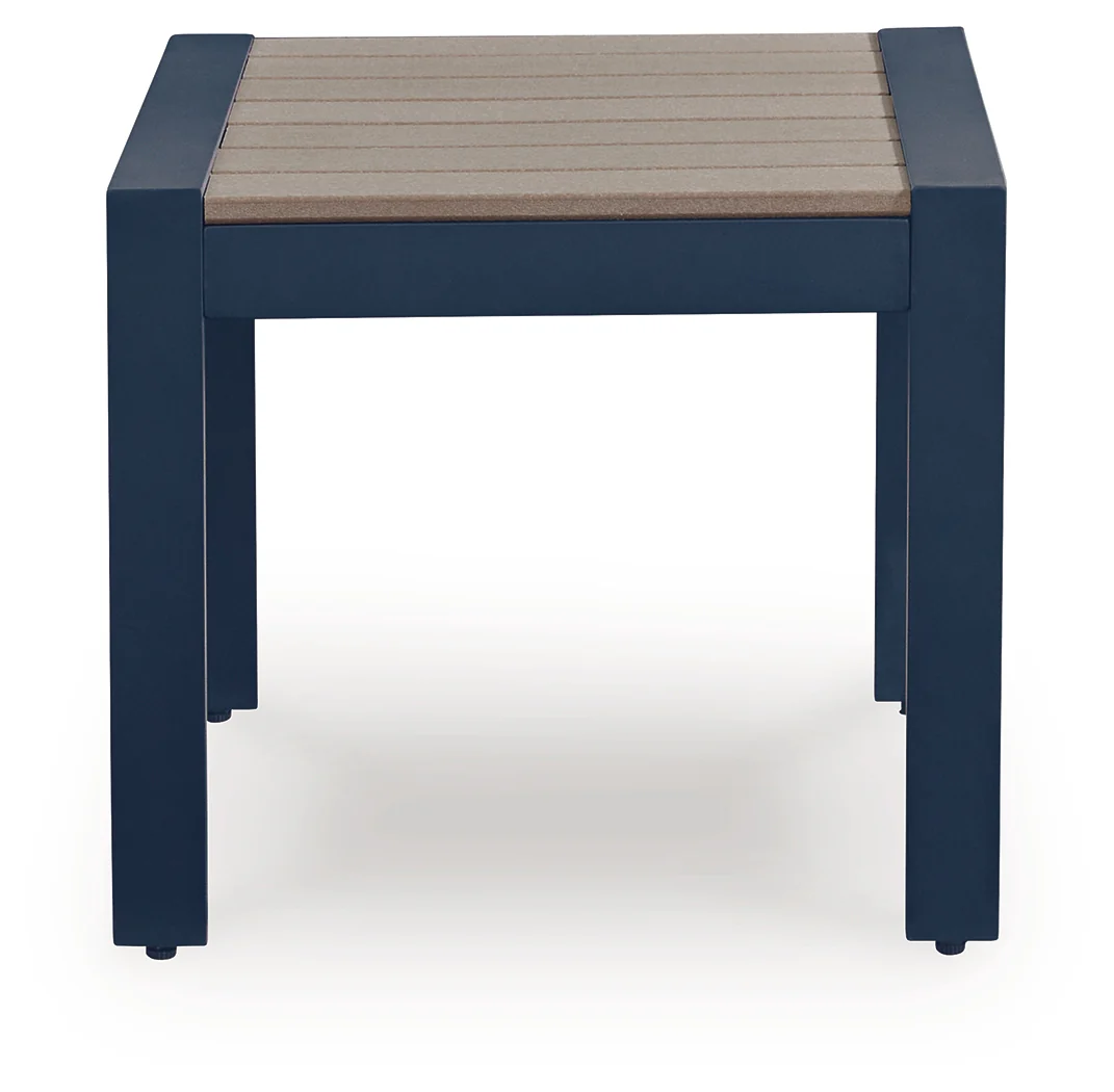 East Beach Navy Blue/Driftwood Rectangular End Table - Image 3