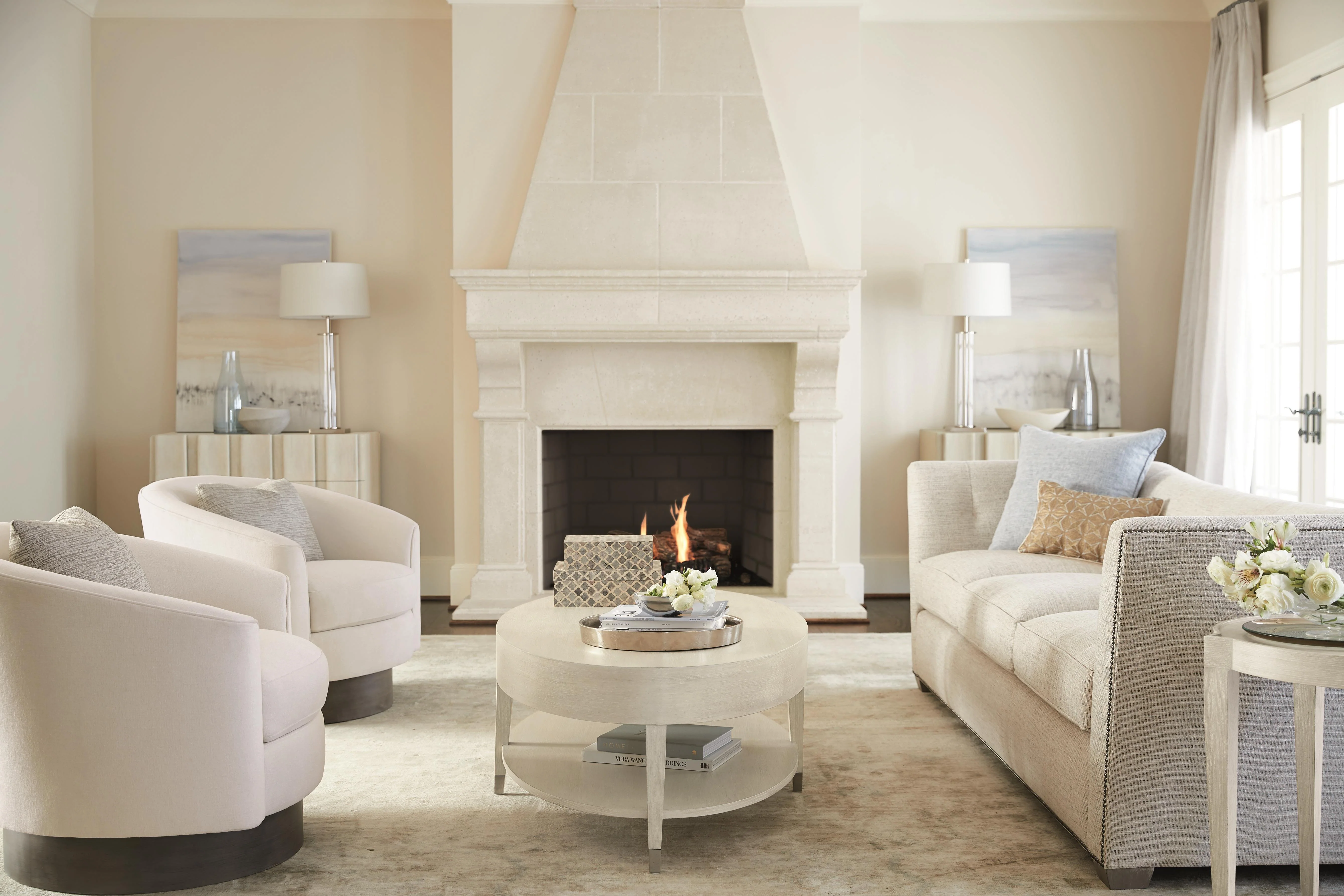 East Hampton Aged Silver/Cerused Linen Cocktail Table - Image 7