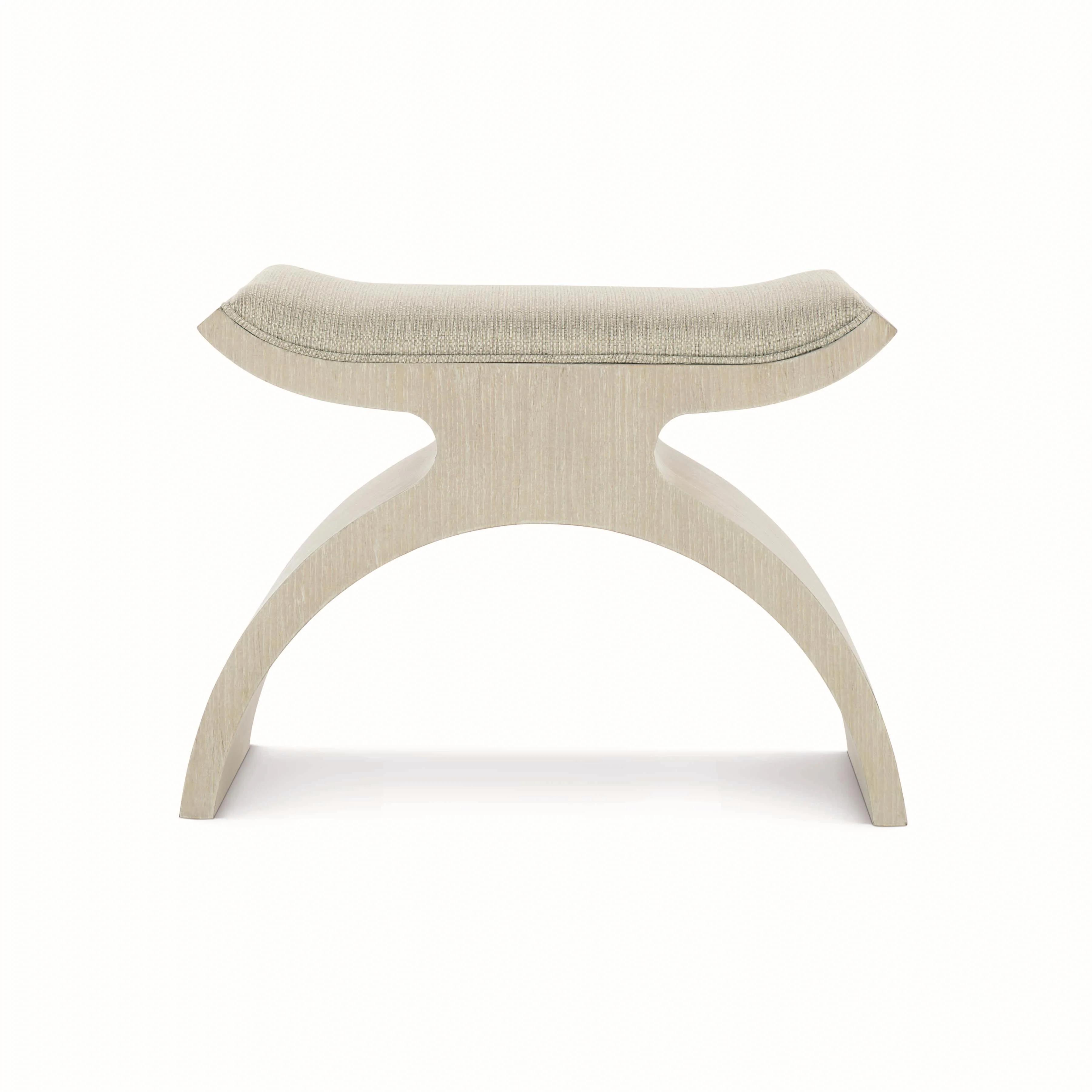 East Hampton Cerused Linen/Grey Bench - Image 2
