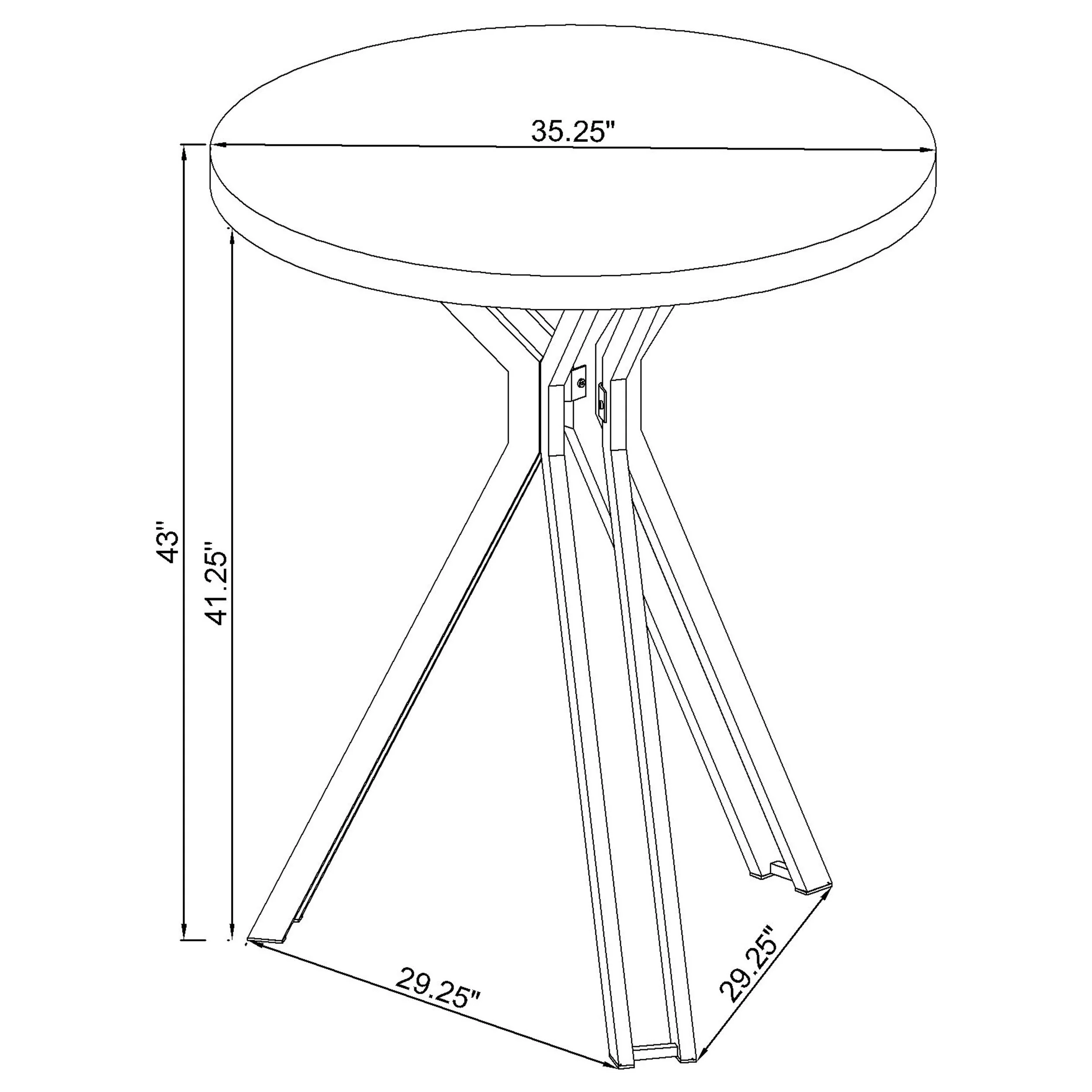 Edgerton Dark Oak Round 35-inch Pub Height Bistro Bar Table - Image 7