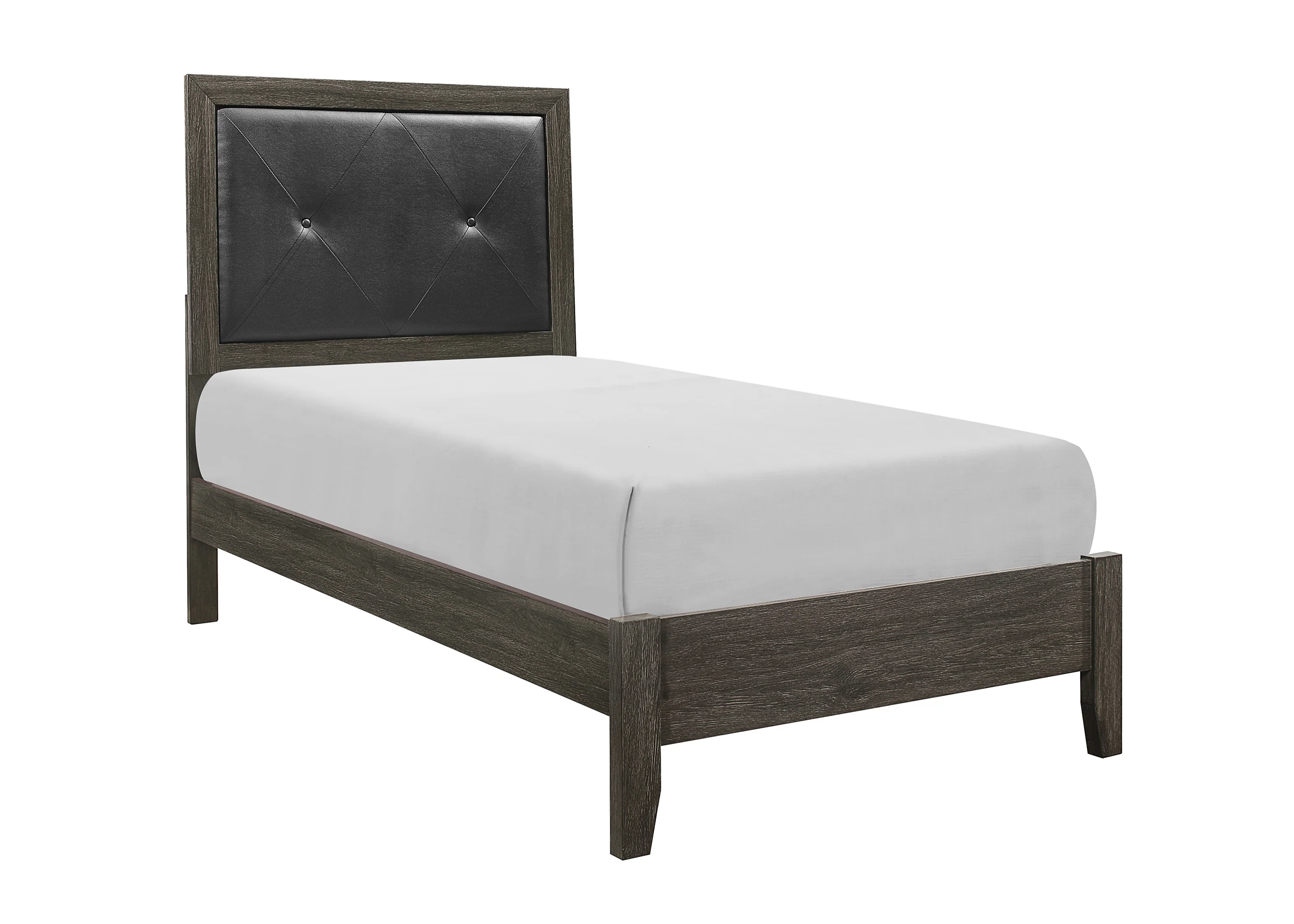 Edina Dark Gray/Black 5-Piece Twin Bedroom Set - Image 3