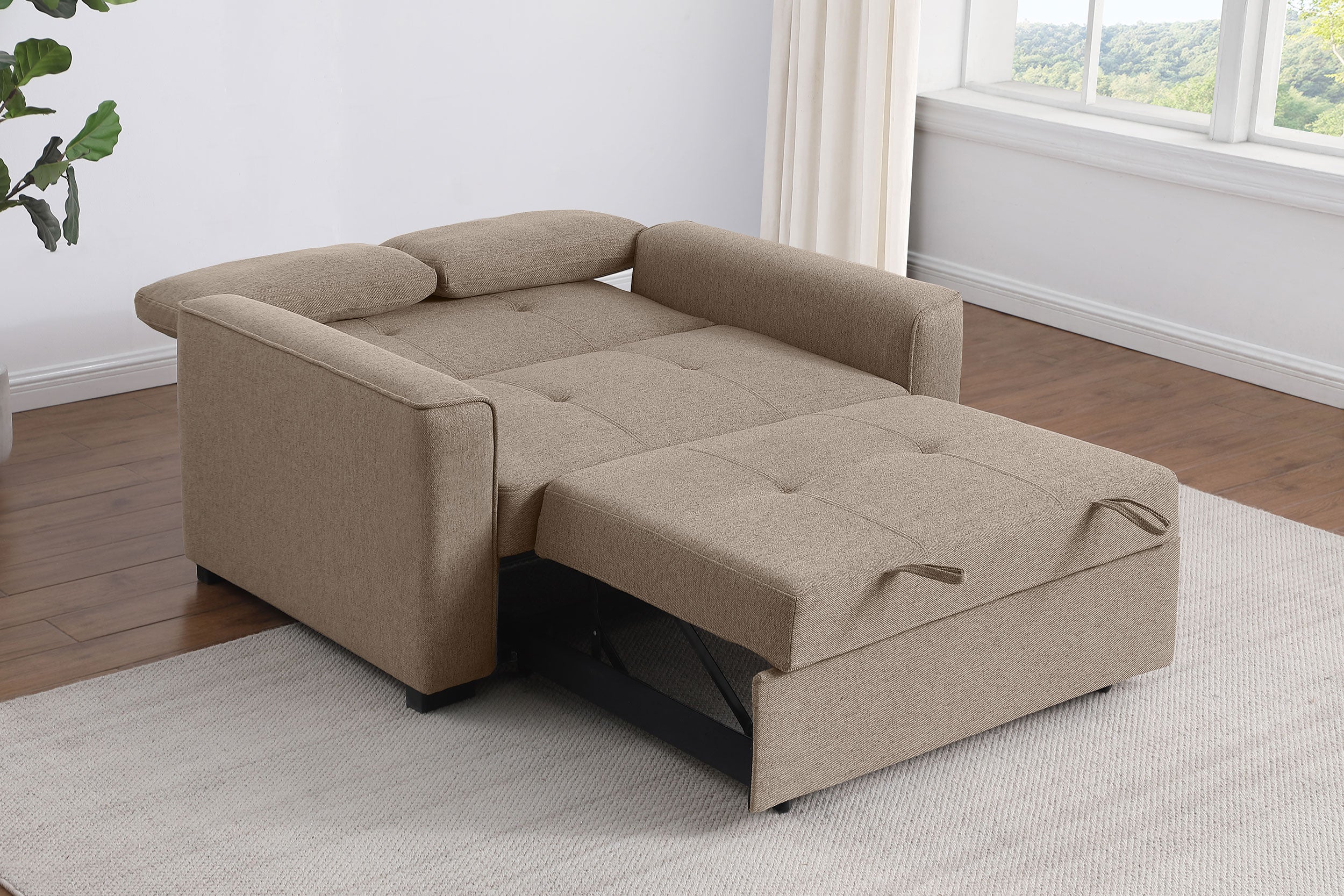 Edith Beige Sleeper Sofa Bed - Image 4