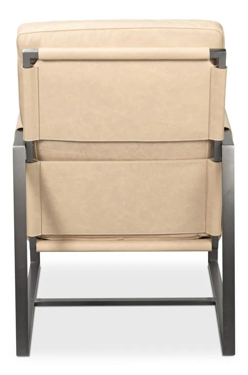 Edmonds White Distilled Leather Chair - Image 4