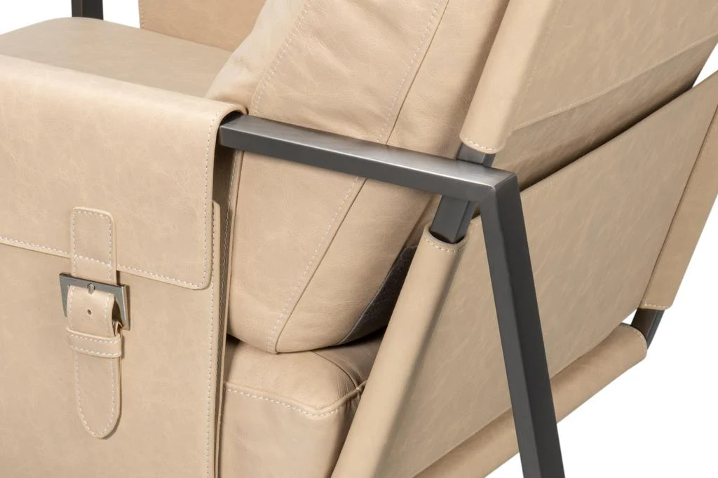 Edmonds White Distilled Leather Chair - Image 6