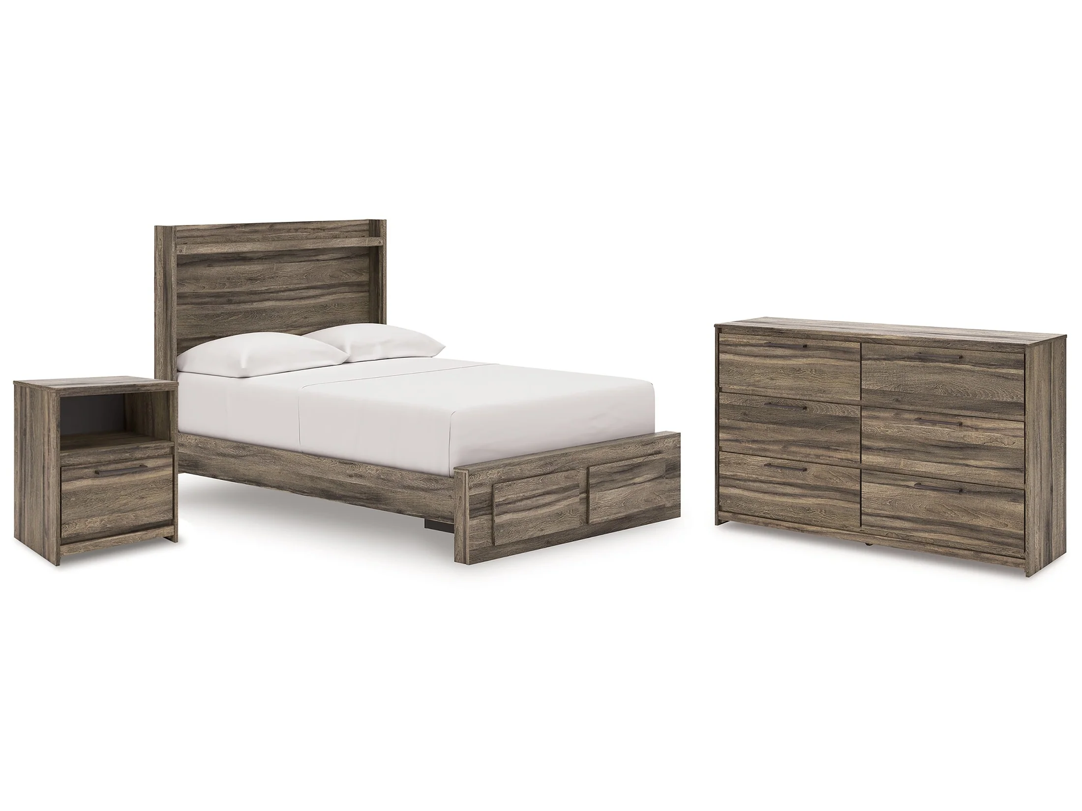 Elbrim Brown Full Storage Bed, Dresser and Nightstand (Online Special Price)