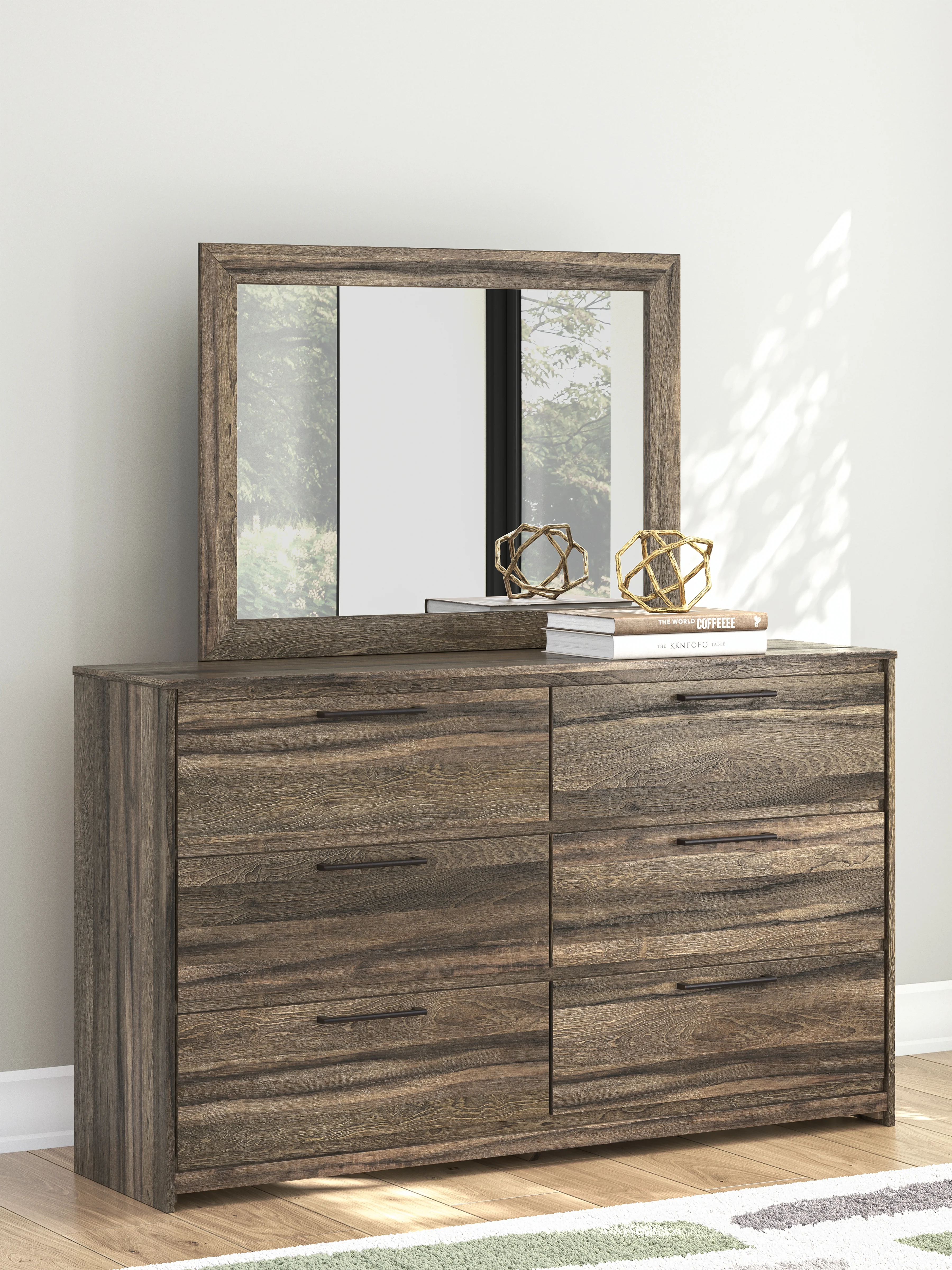 Elbrim Brown Queen Panel Bed, Dresser and Mirror - Image 16