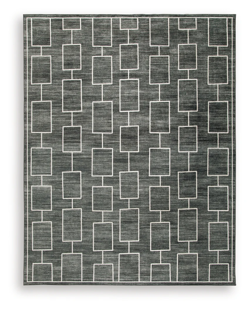 Elderland Black/Gray Washable Large Rug - Image 2