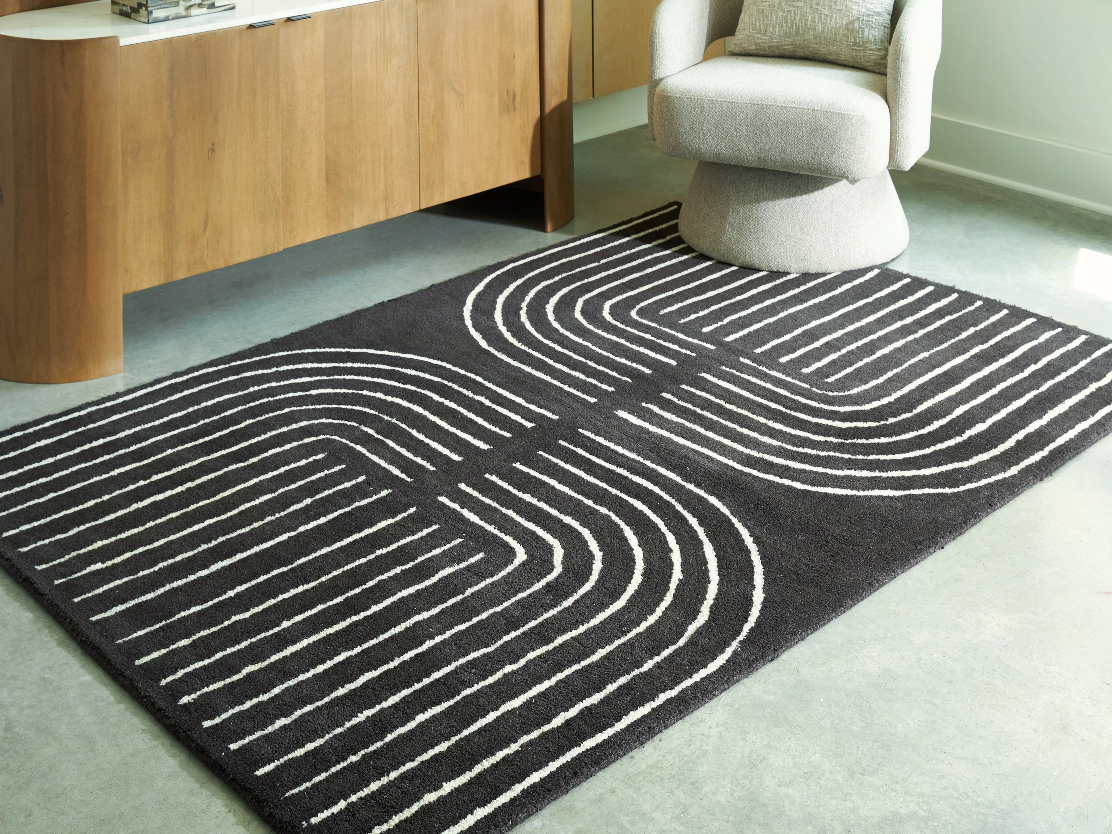 Eldonmore Black/Ivory Medium Rug (Online Special Price) - Image 2
