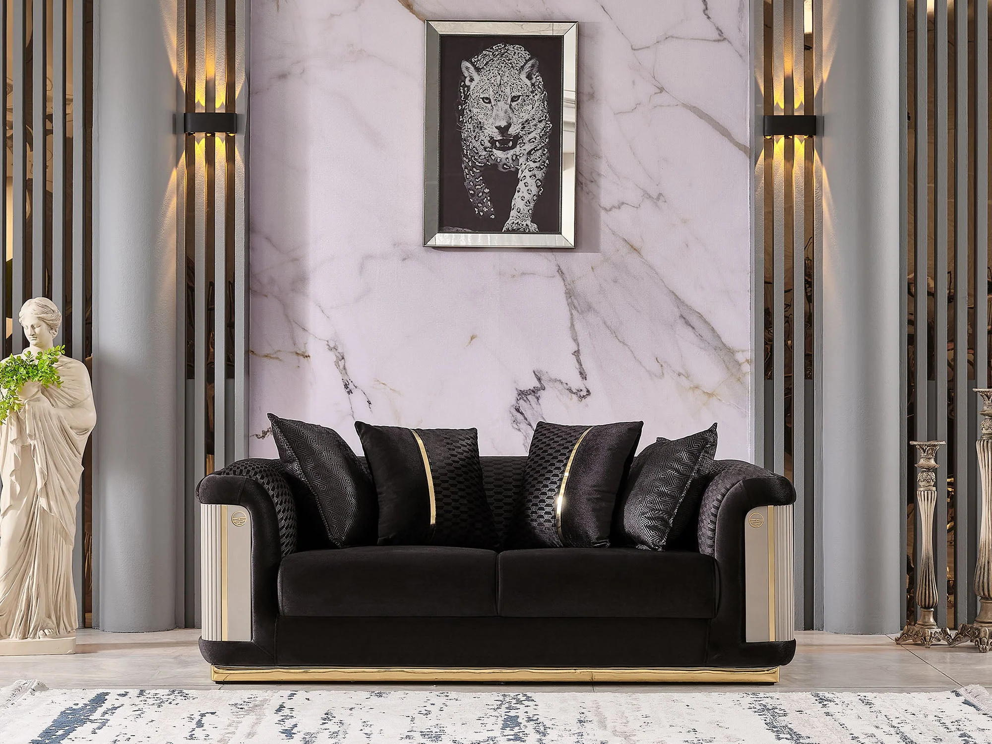 Elegance Black Living Room Set - Image 2