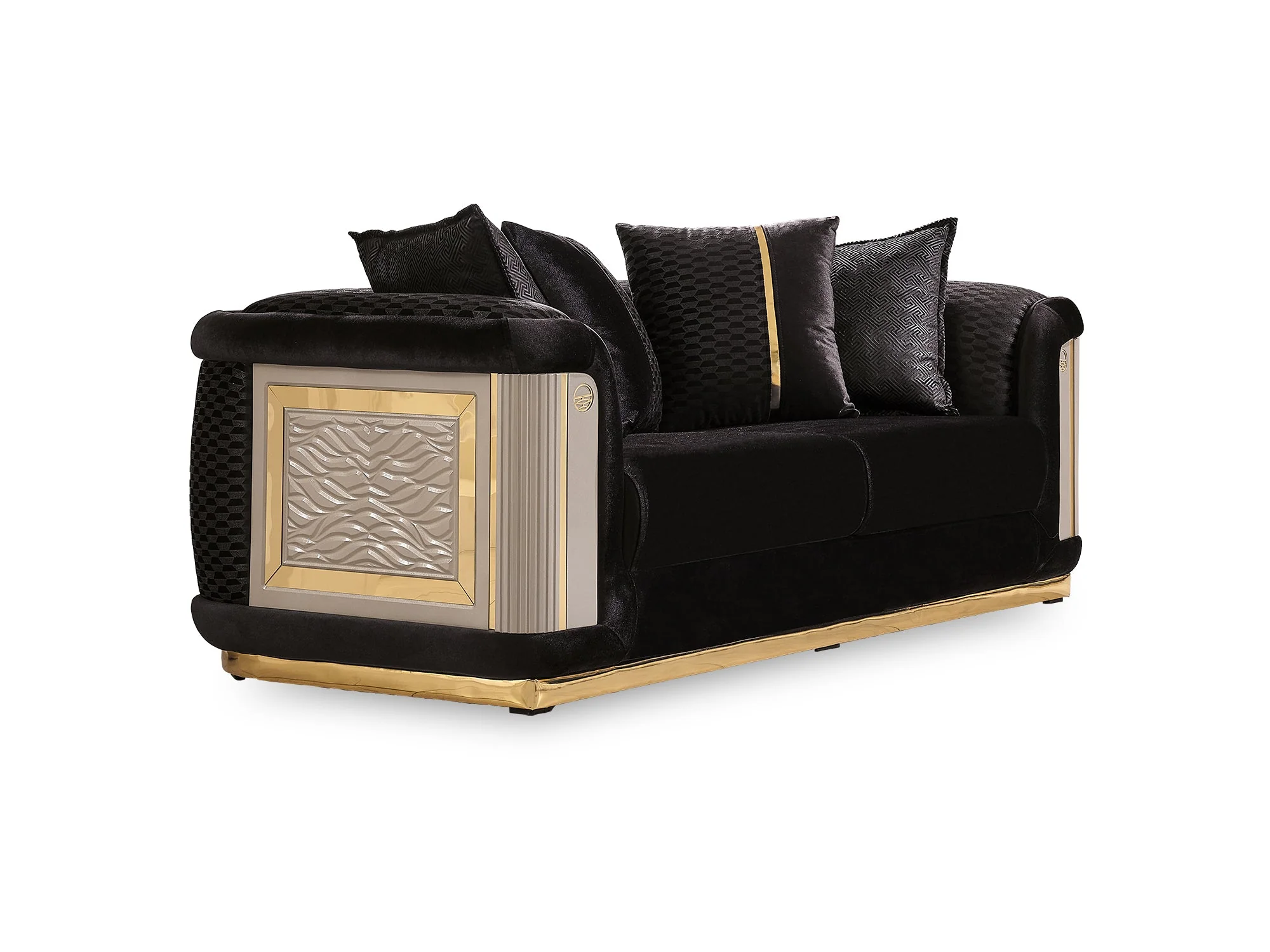 Elegance Black Loveseat - Image 4