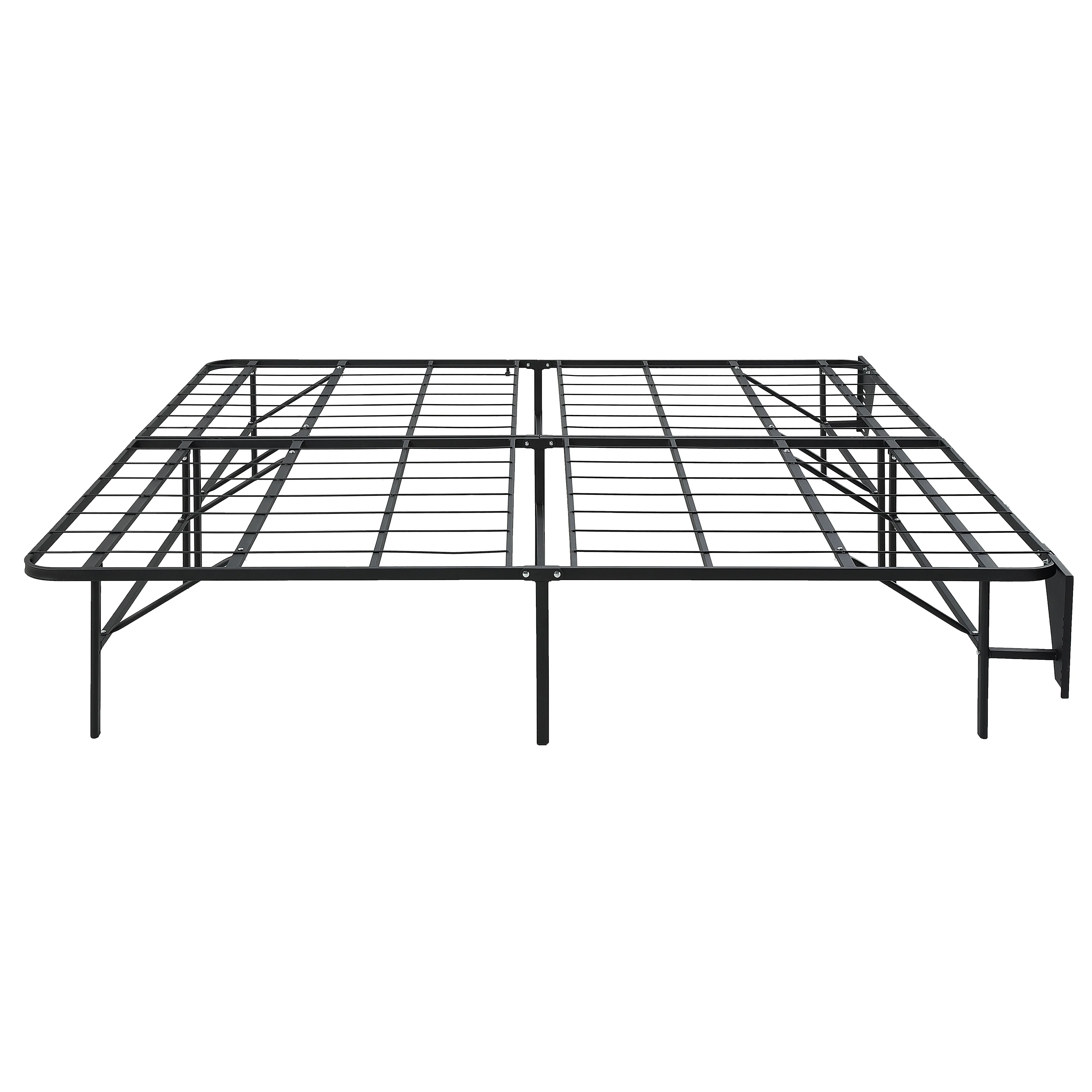 Elevated Black California King Foldable Metal Platform Bed Frame - Image 3
