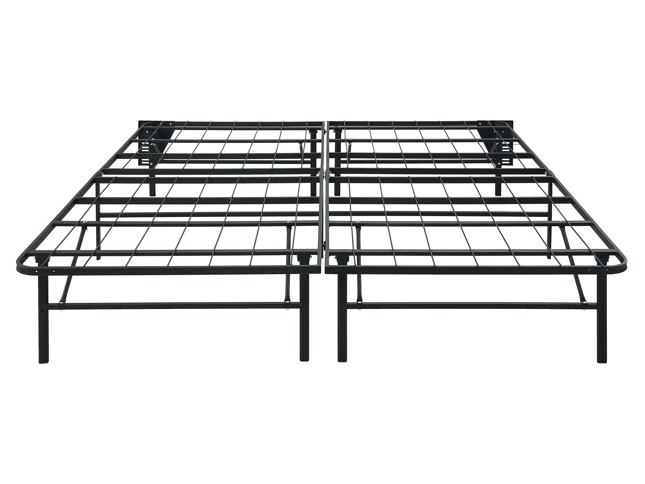 Elevated Black Eastern King Foldable Metal Platform Bed Frame