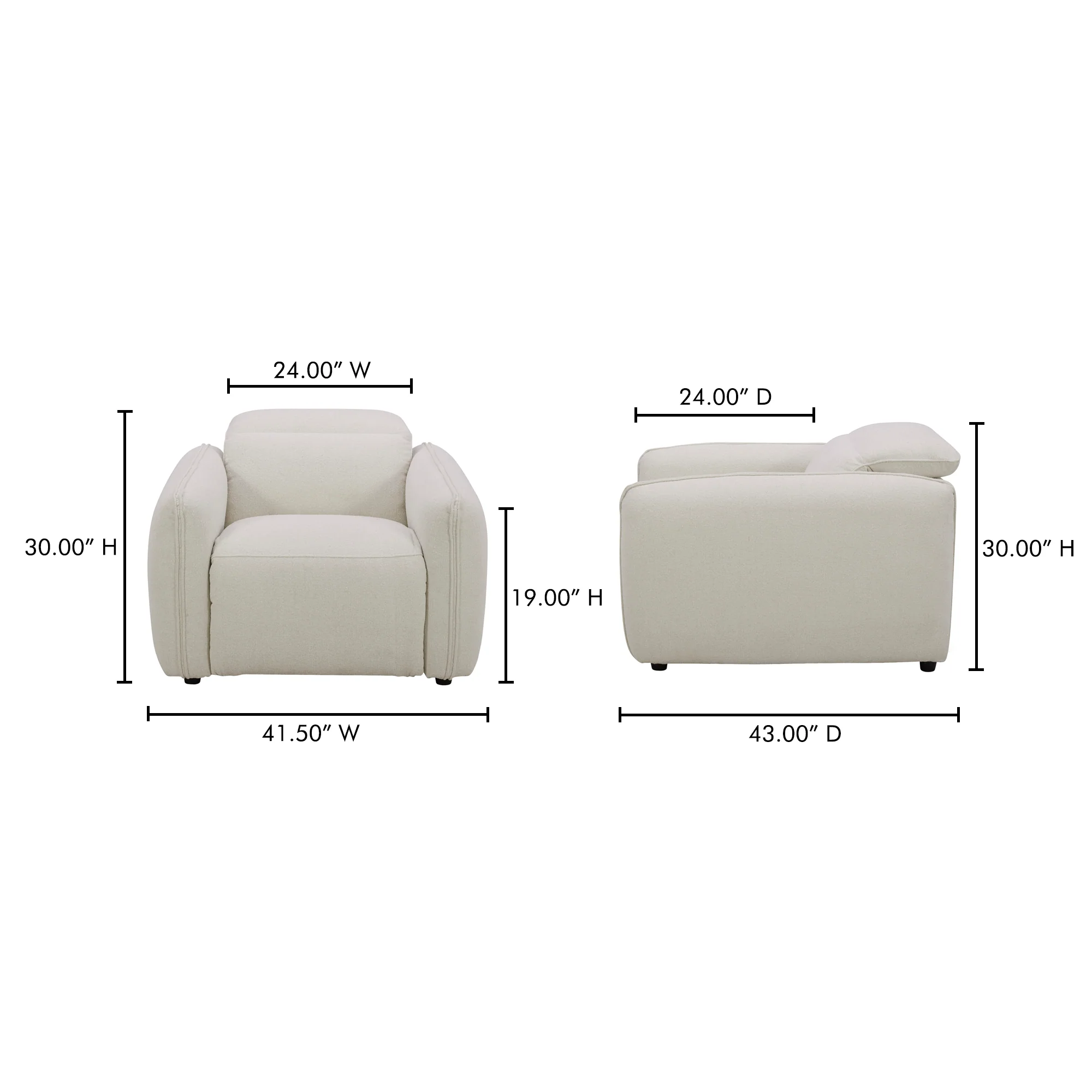 Eli Warm White Power Recliner Chair - Image 12