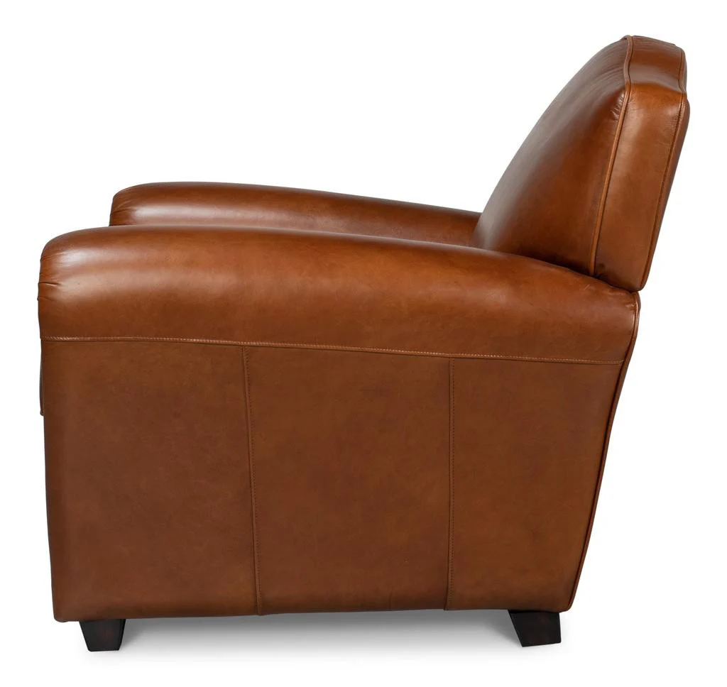 Elite Brown French Club Chair - Image 10