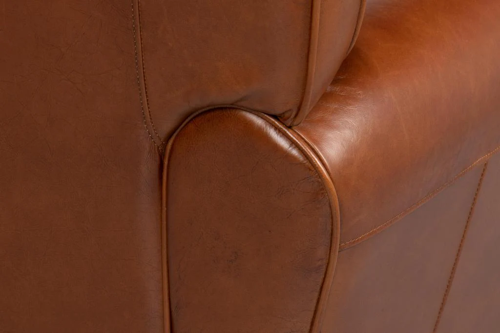Elite Brown French Club Chair - Image 6