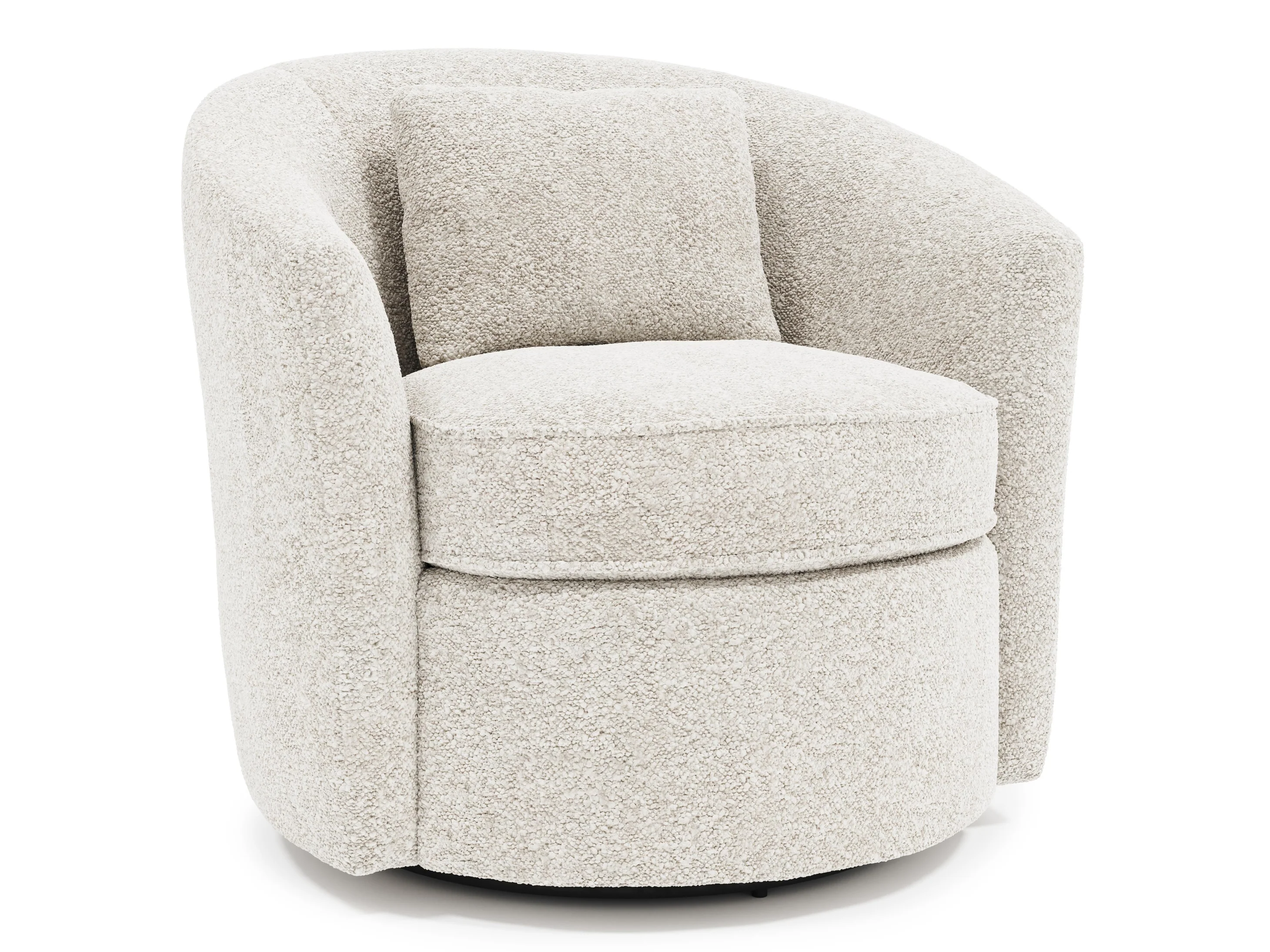 Elizabeth White/Cream Fabric Swivel Chair