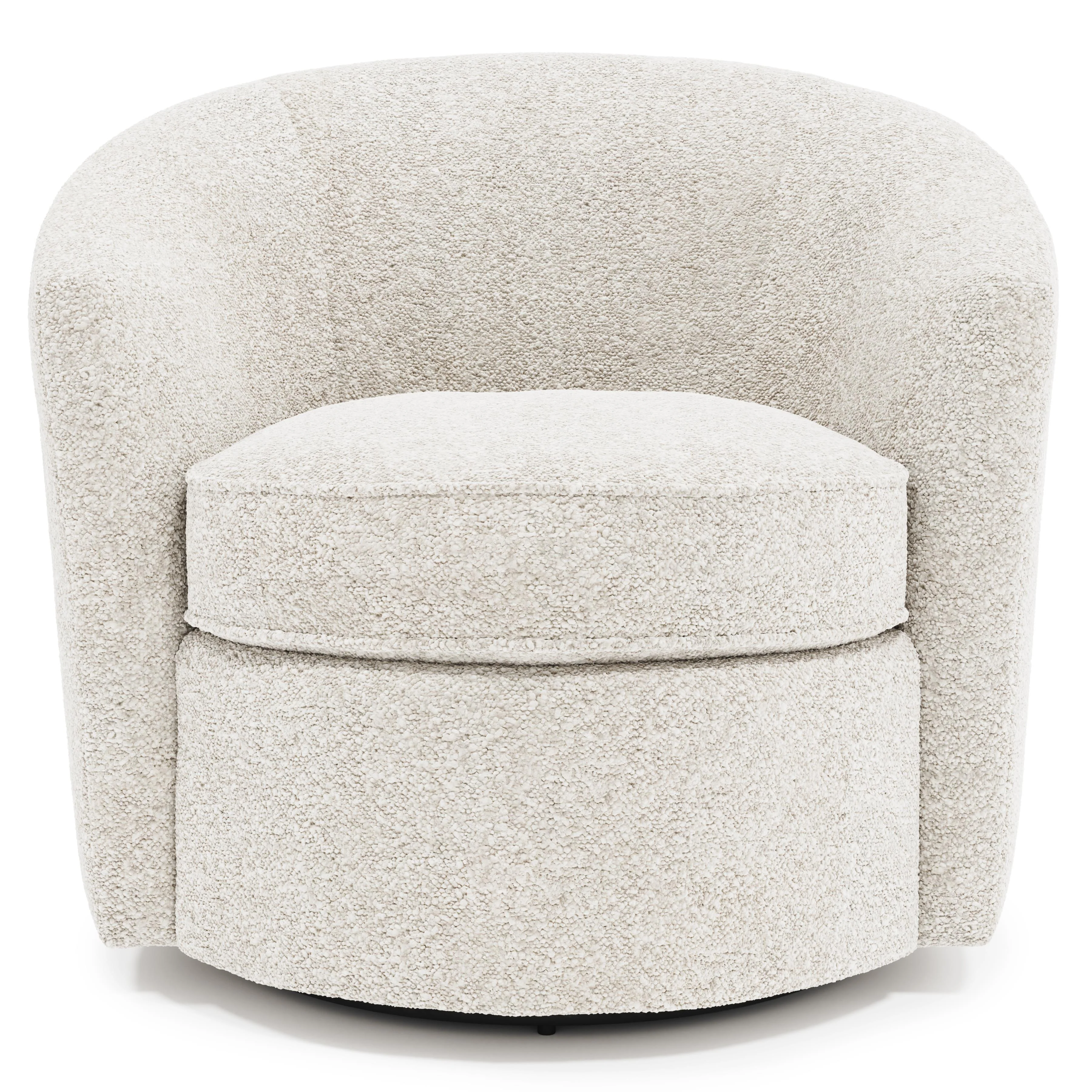 Elizabeth White/Cream Fabric Swivel Chair - Image 6