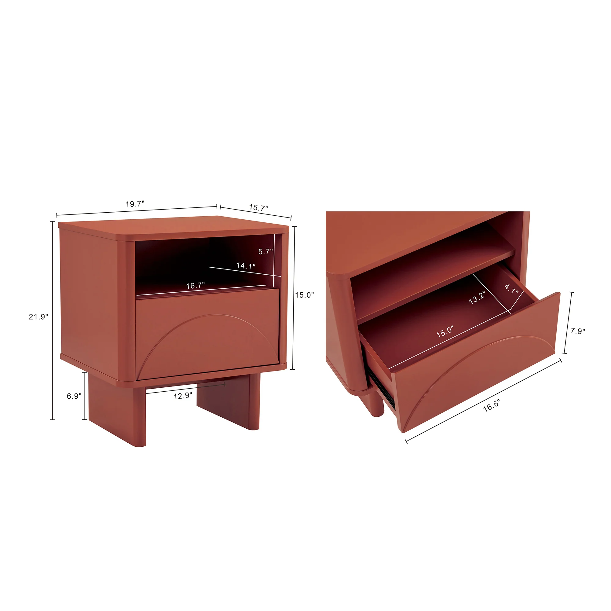 Ella Nightstand in Terracotta (set of 2) - Image 3
