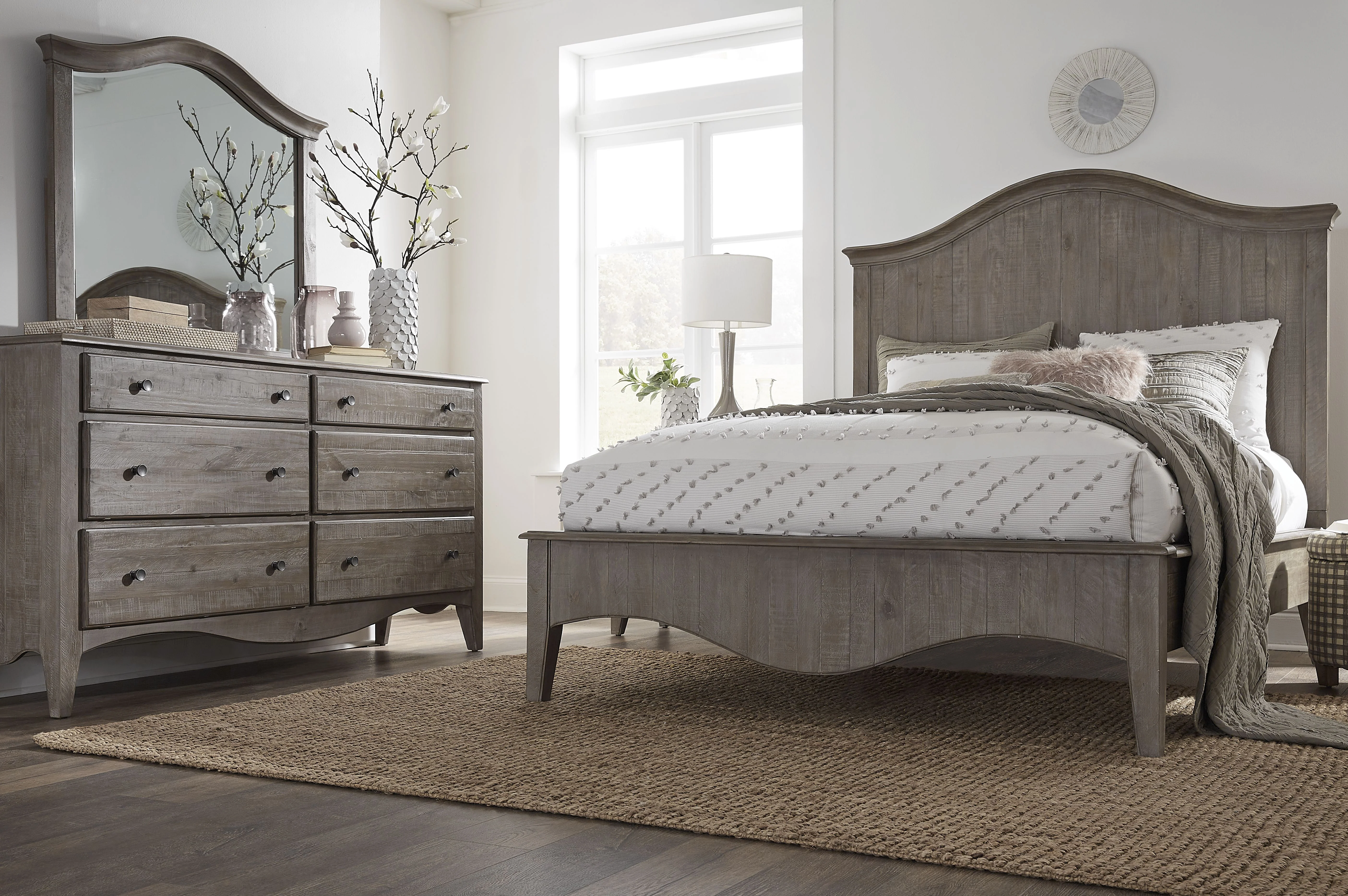 Ella Solid Wood Crown Queen Bed in Camel - Image 3