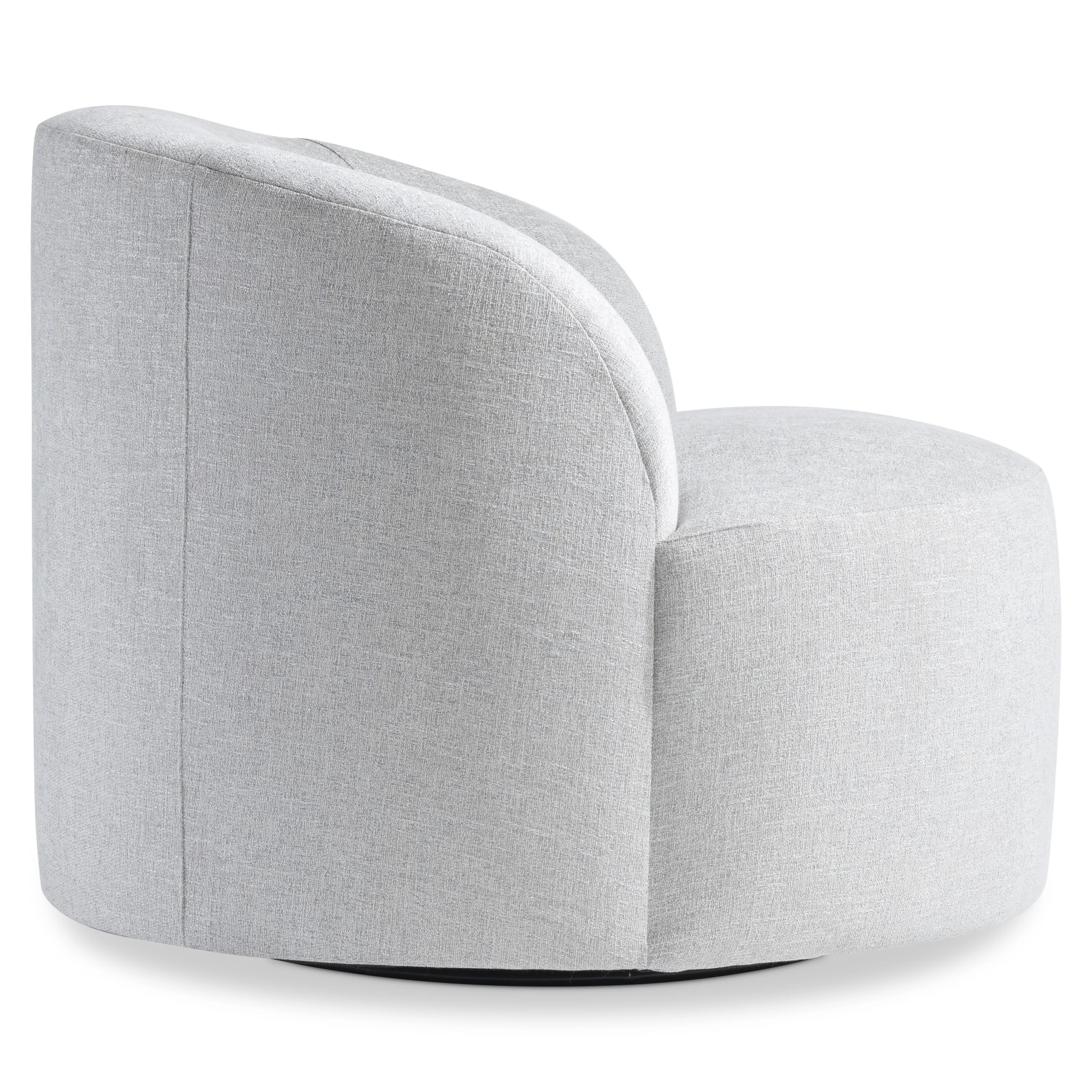 Elle White/Cream Fabric Swivel Chair - Image 2