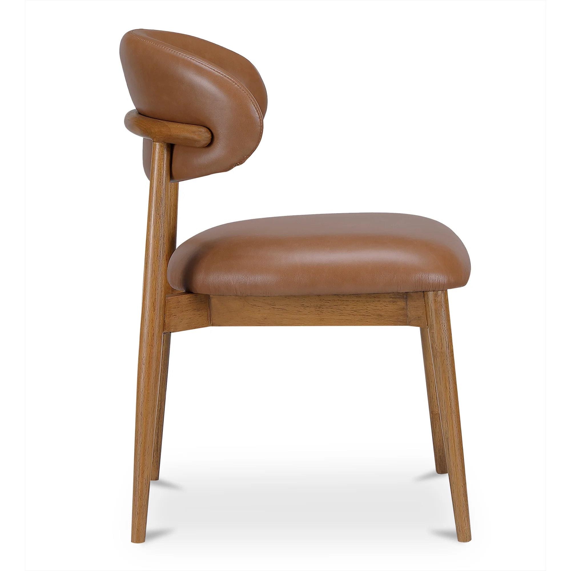 Ellie Brown Leather Dining Chair - Image 3