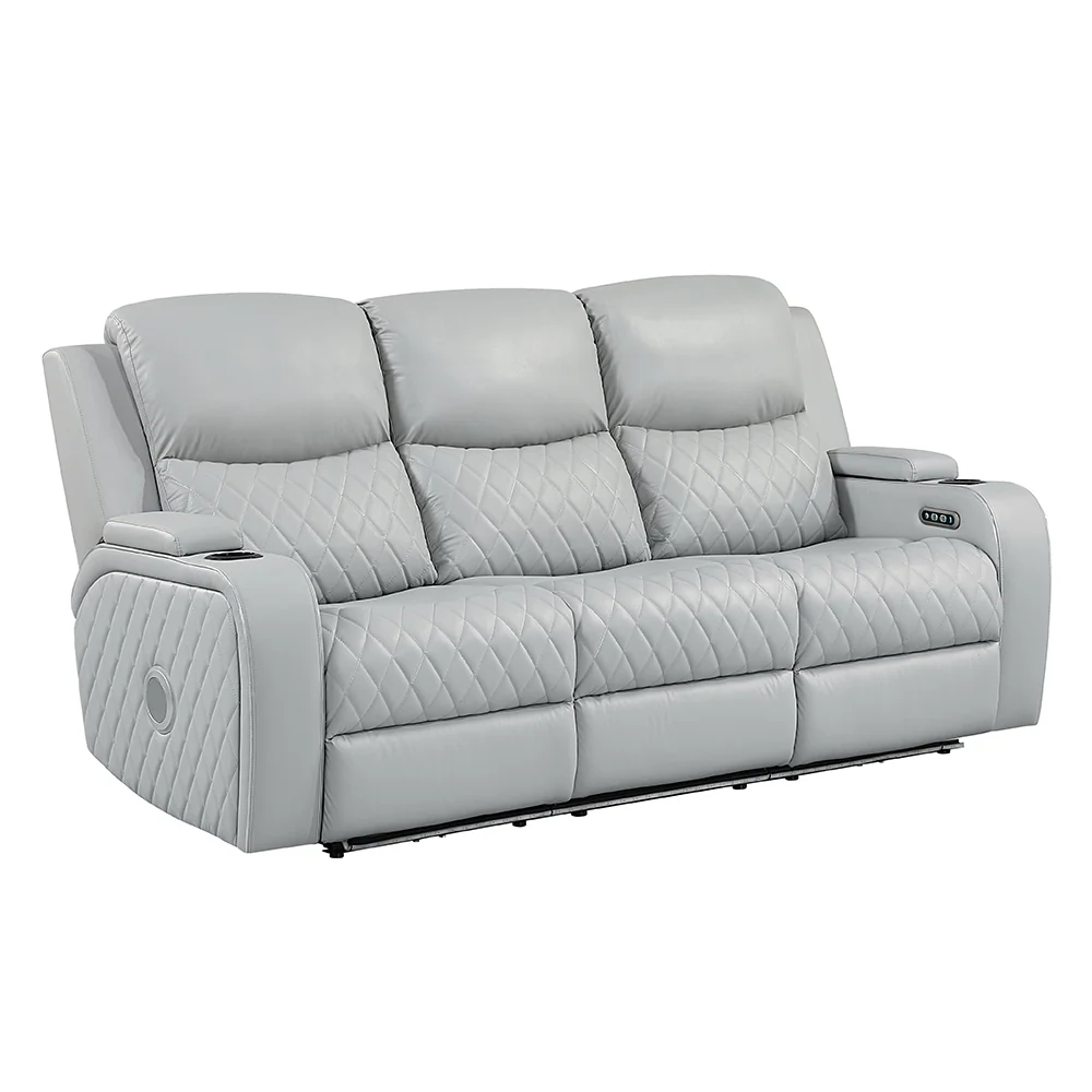 Elonzo Light Gray Power Motion Sofa - Image 2
