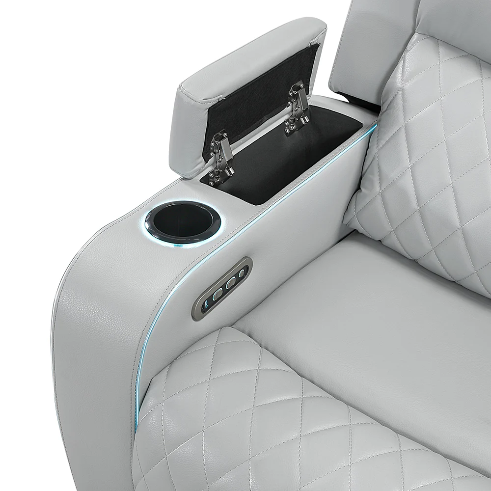 Elonzo Light Gray Power Motion Sofa - Image 8