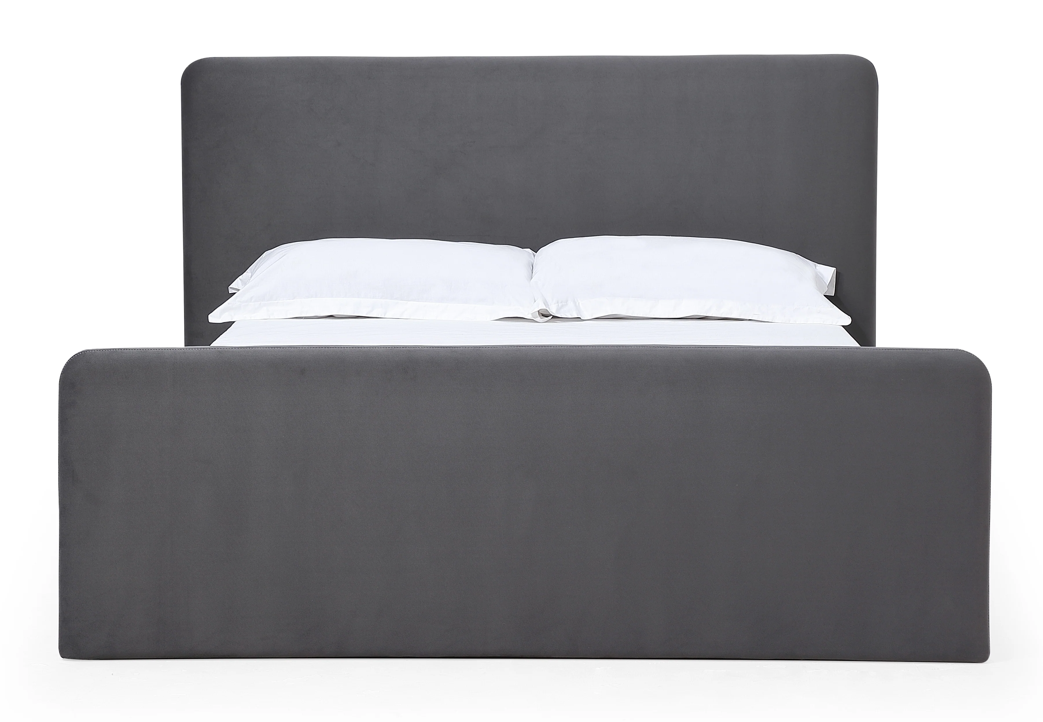 Elora Fully Upholstered Queen Platform Bed in Charcoal Velvet - Image 4