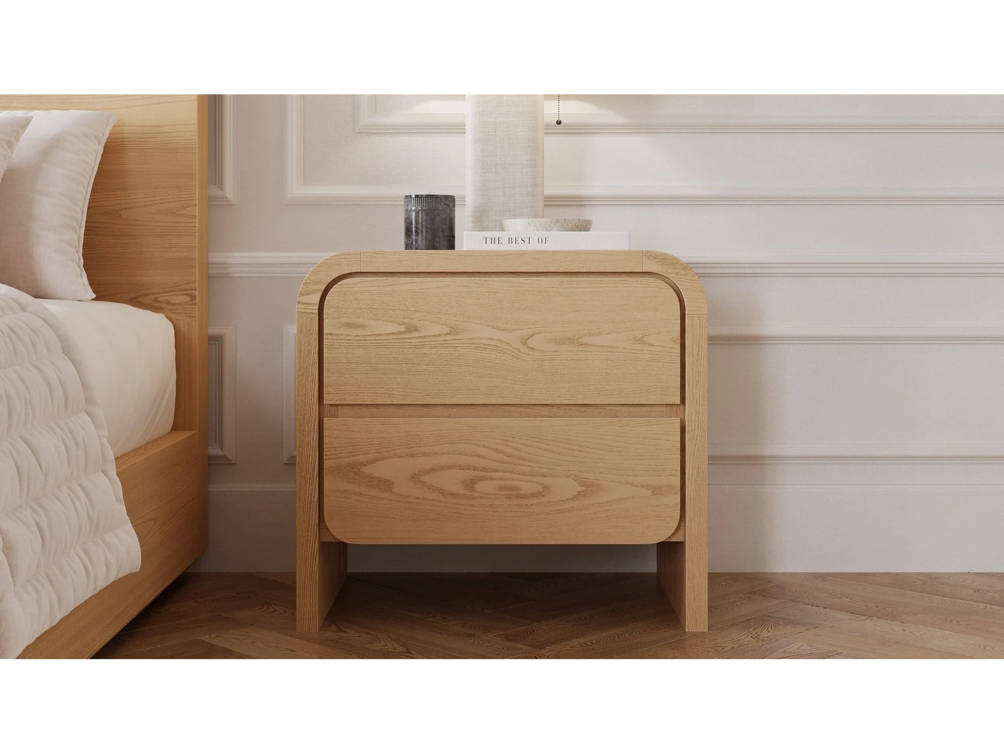 Elora Timber Two Drawer Nightstand