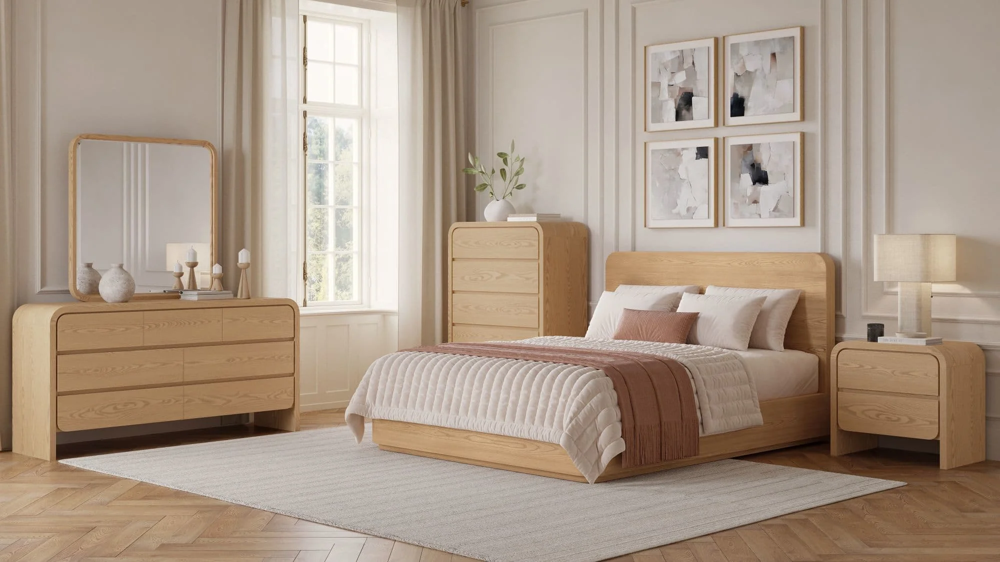 Elora Timber Wood Full Bed - Image 7