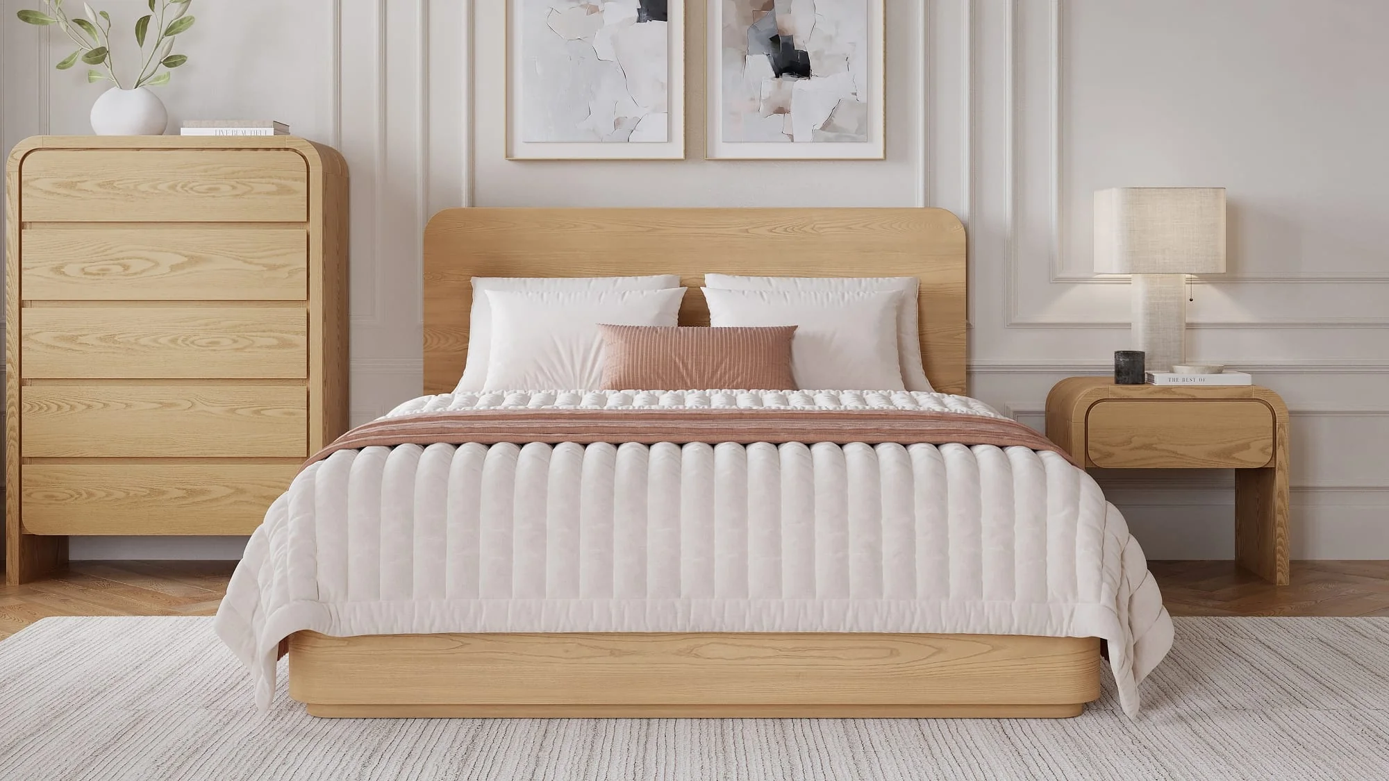 Elora Timber Wood Queen Bed - Image 8