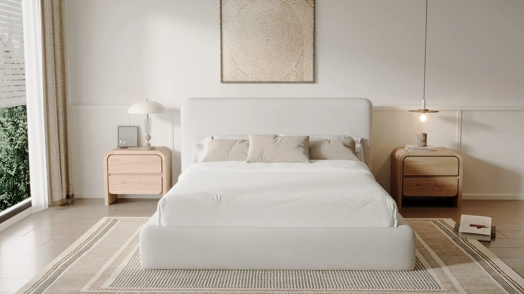 Elora Whitewashed California King Upholstered Platform Bed - Image 8