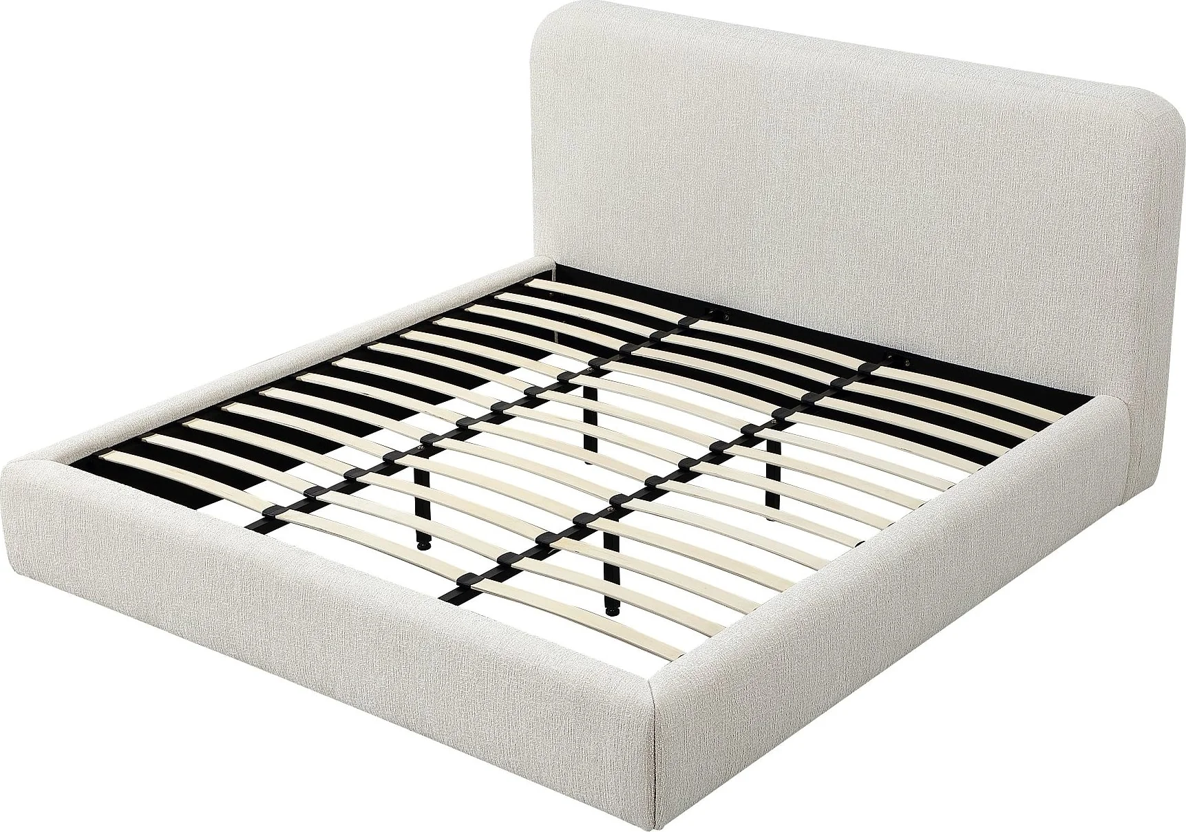 Elora Whitewashed King Upholstered Platform Bed - Image 6