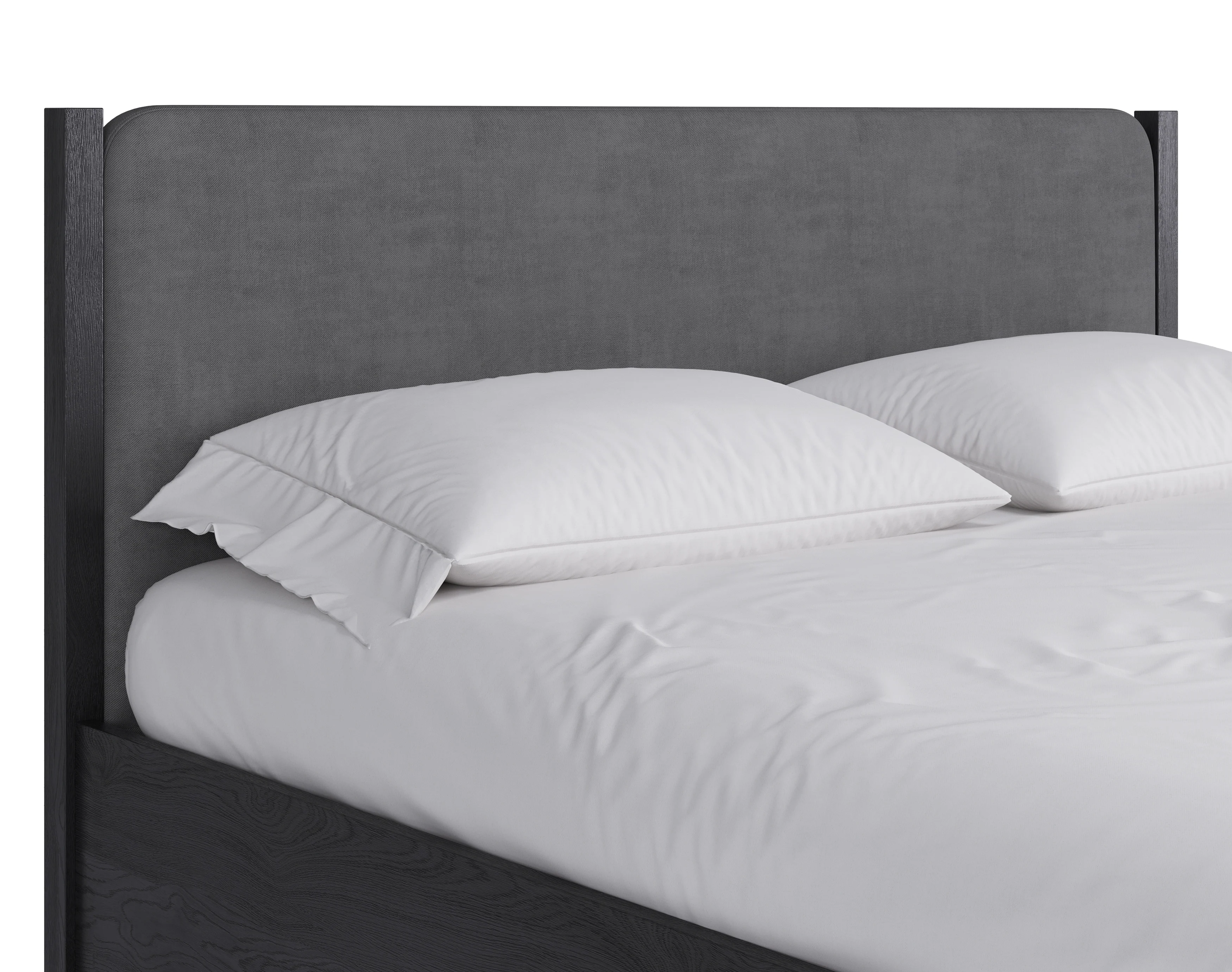 Elora Wood and Velvet Full Upholstered Bed in Jet and Charcoal - Image 3