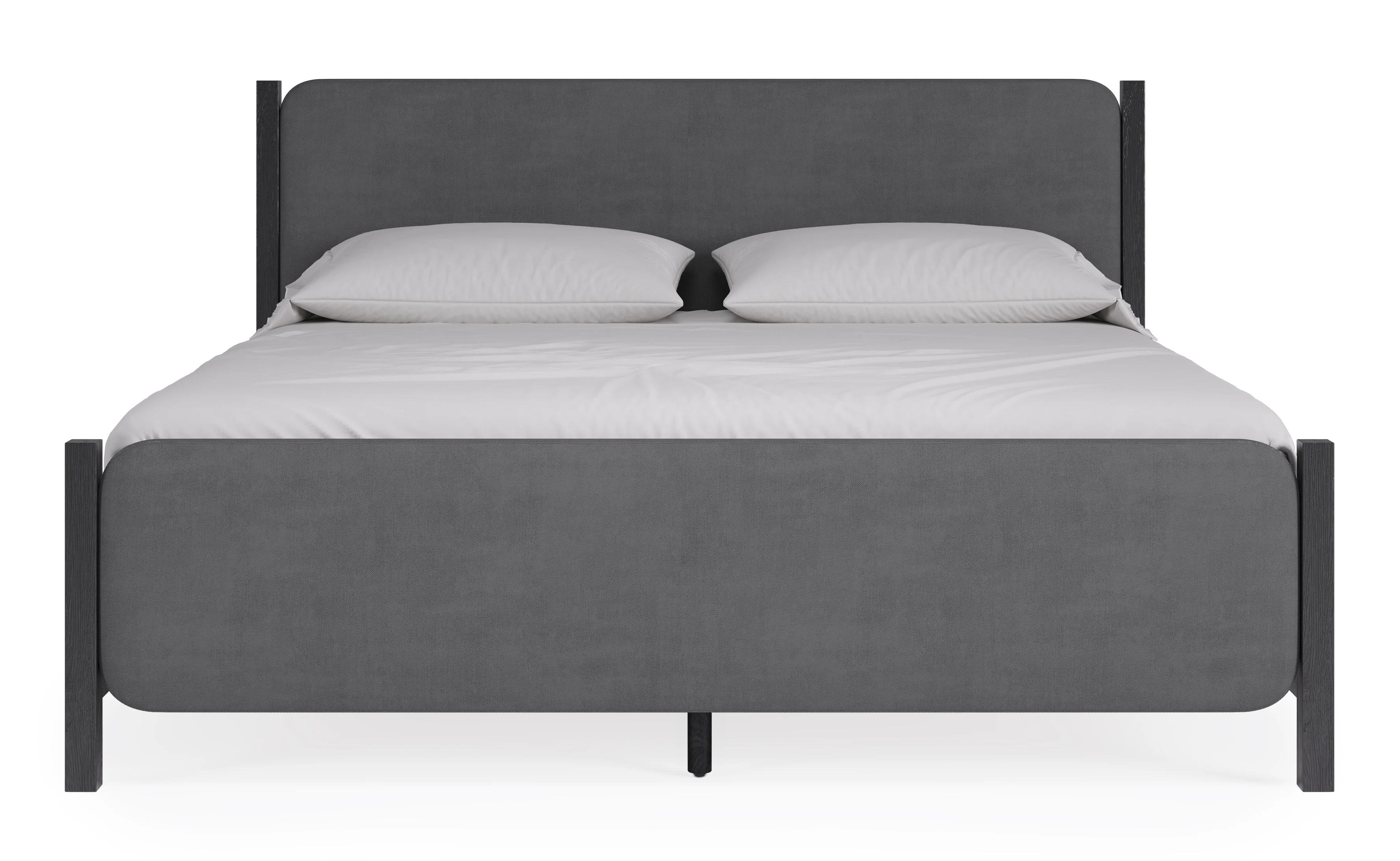 Elora Wood and Velvet California King Upholstered Bed in Jet and Charcoal - Image 4