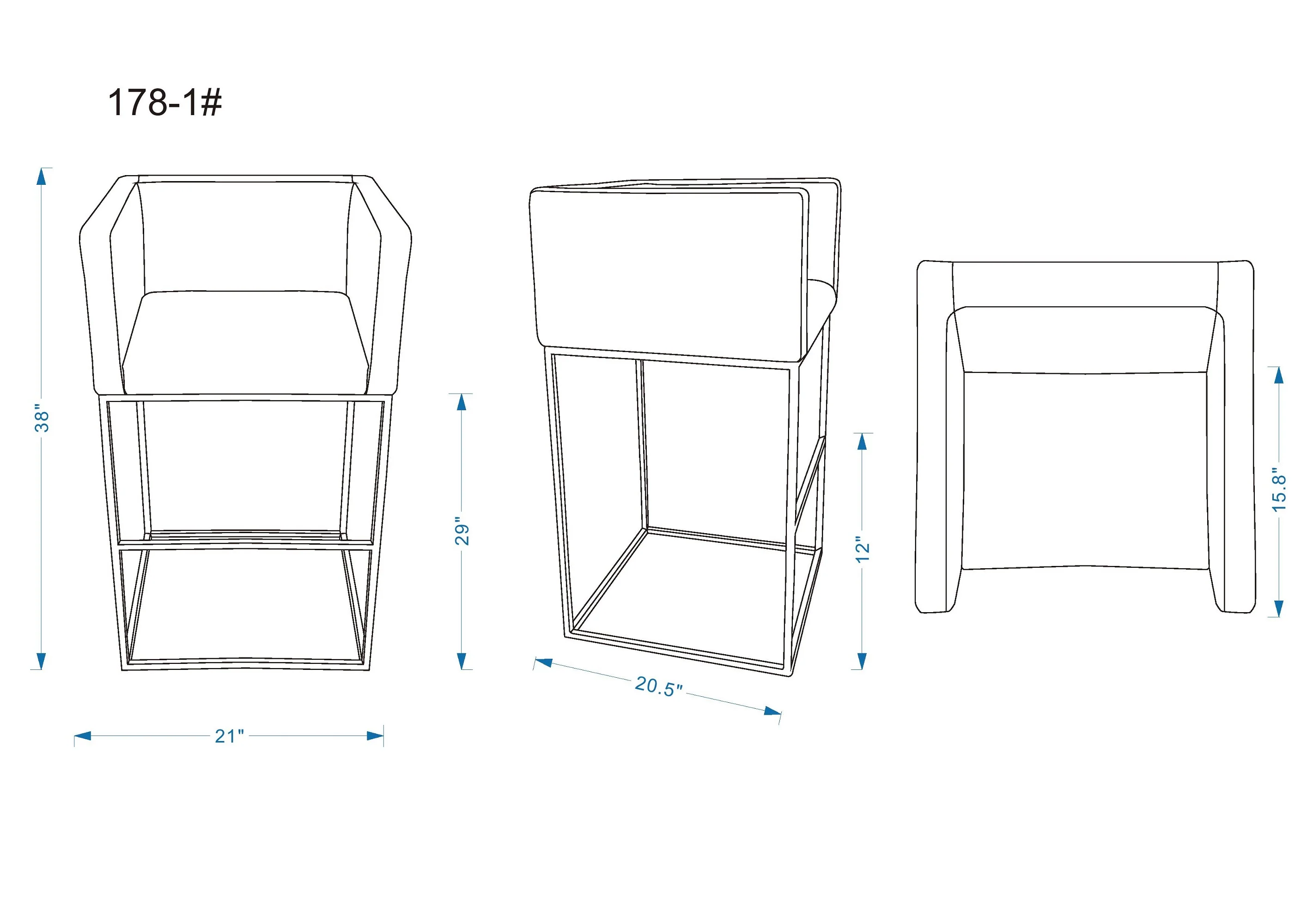 Embassy Barstool in Cream and Black - Image 3