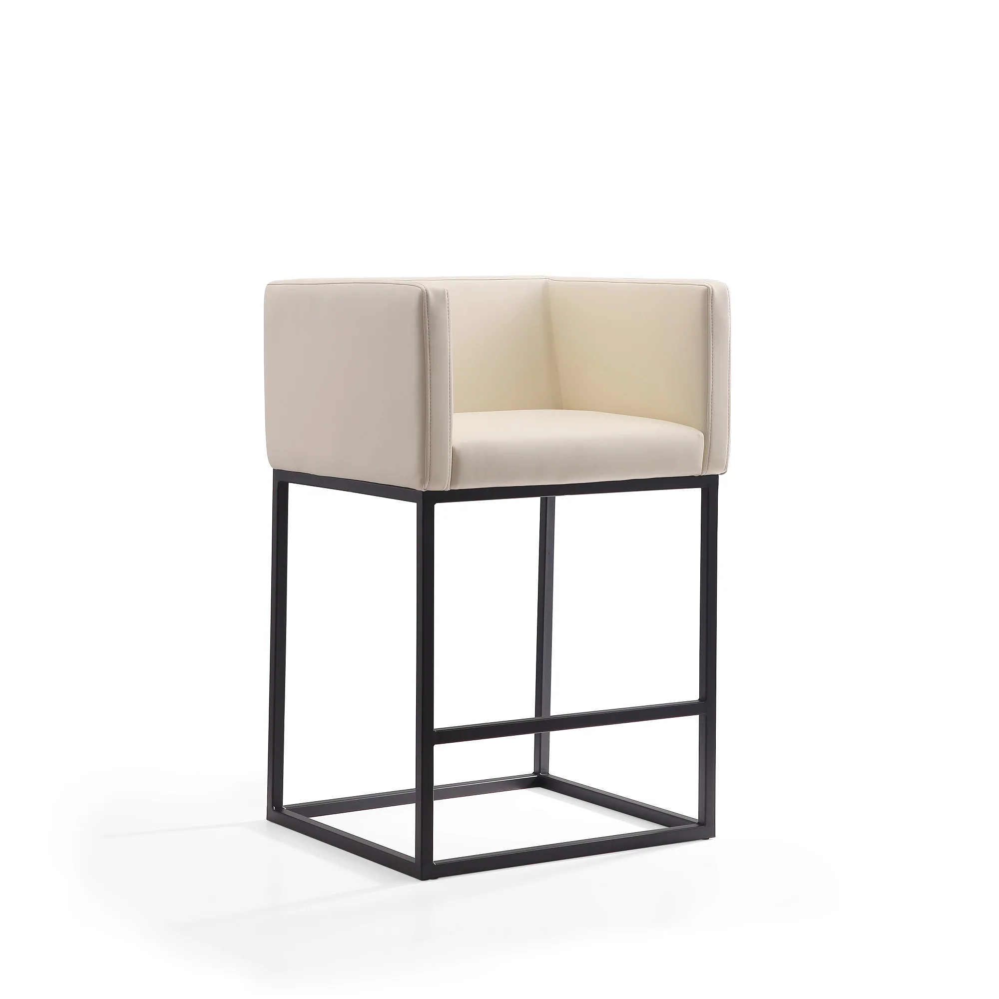 Embassy Counter Stool in Cream and Black (set of 3) - Image 4