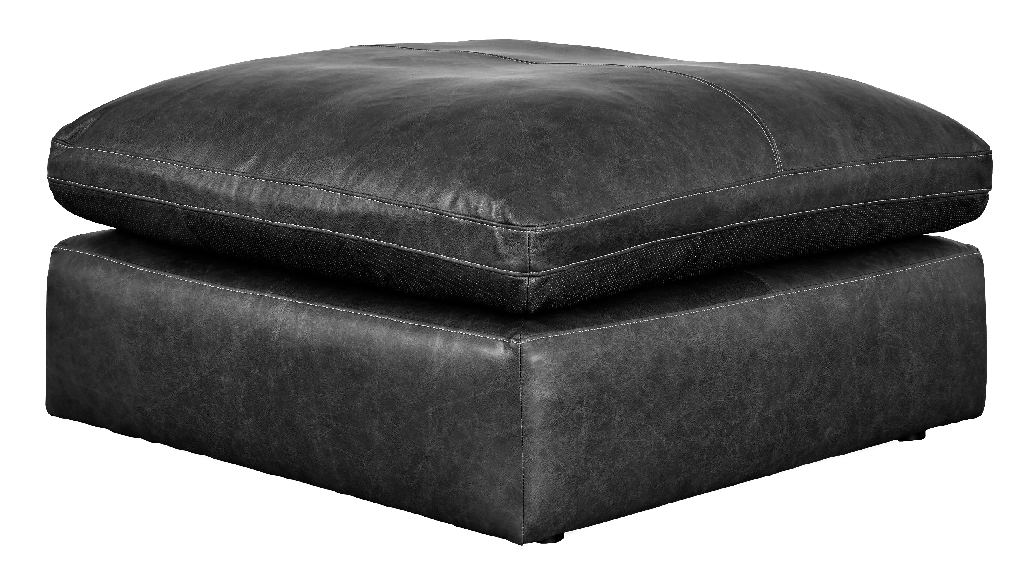 Emilia Black Leather 2pc Modular Sectional Loveseat - Image 9
